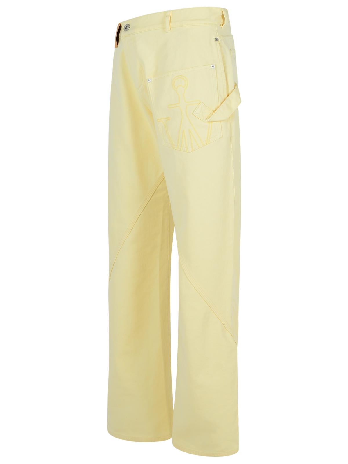 Jw Anderson Workwear' Cotton Pants With Yellow Twisted Leg Men J.W. ANDERSON