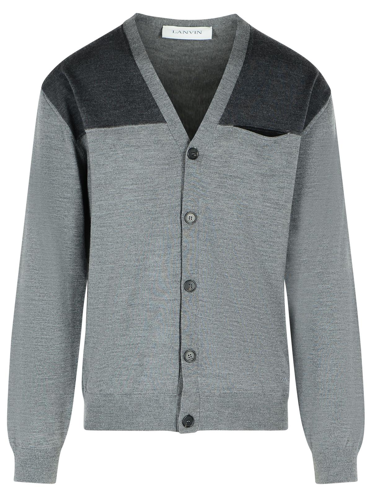 Lanvin Grey Wool Cardigan Men LANVIN