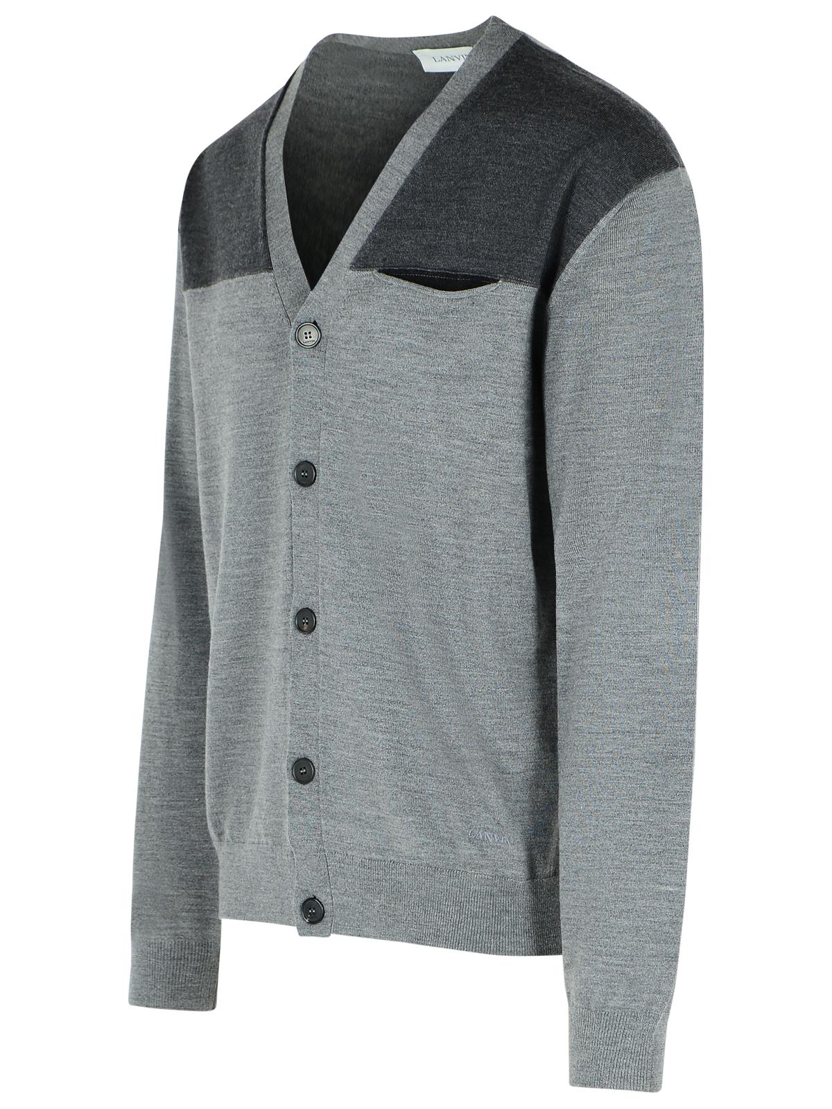 Lanvin Grey Wool Cardigan Men LANVIN