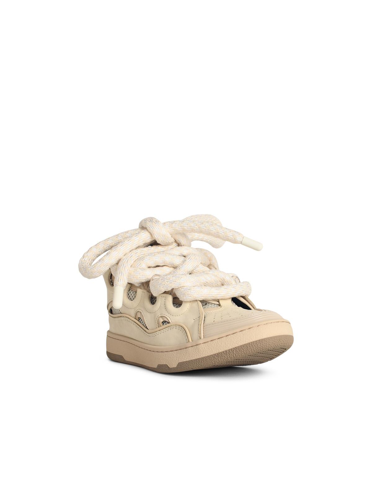 Lanvin 'Curb' Beige Leather Blend Sneakers Men LANVIN