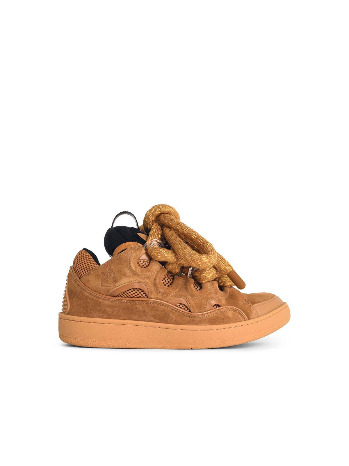 Lanvin 'Curb' Beige Leather Blend Sneakers Men LANVIN