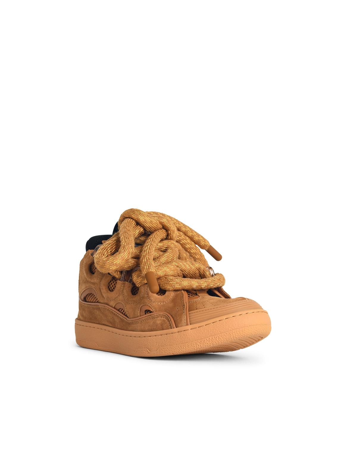 Lanvin 'Curb' Beige Leather Blend Sneakers Men LANVIN