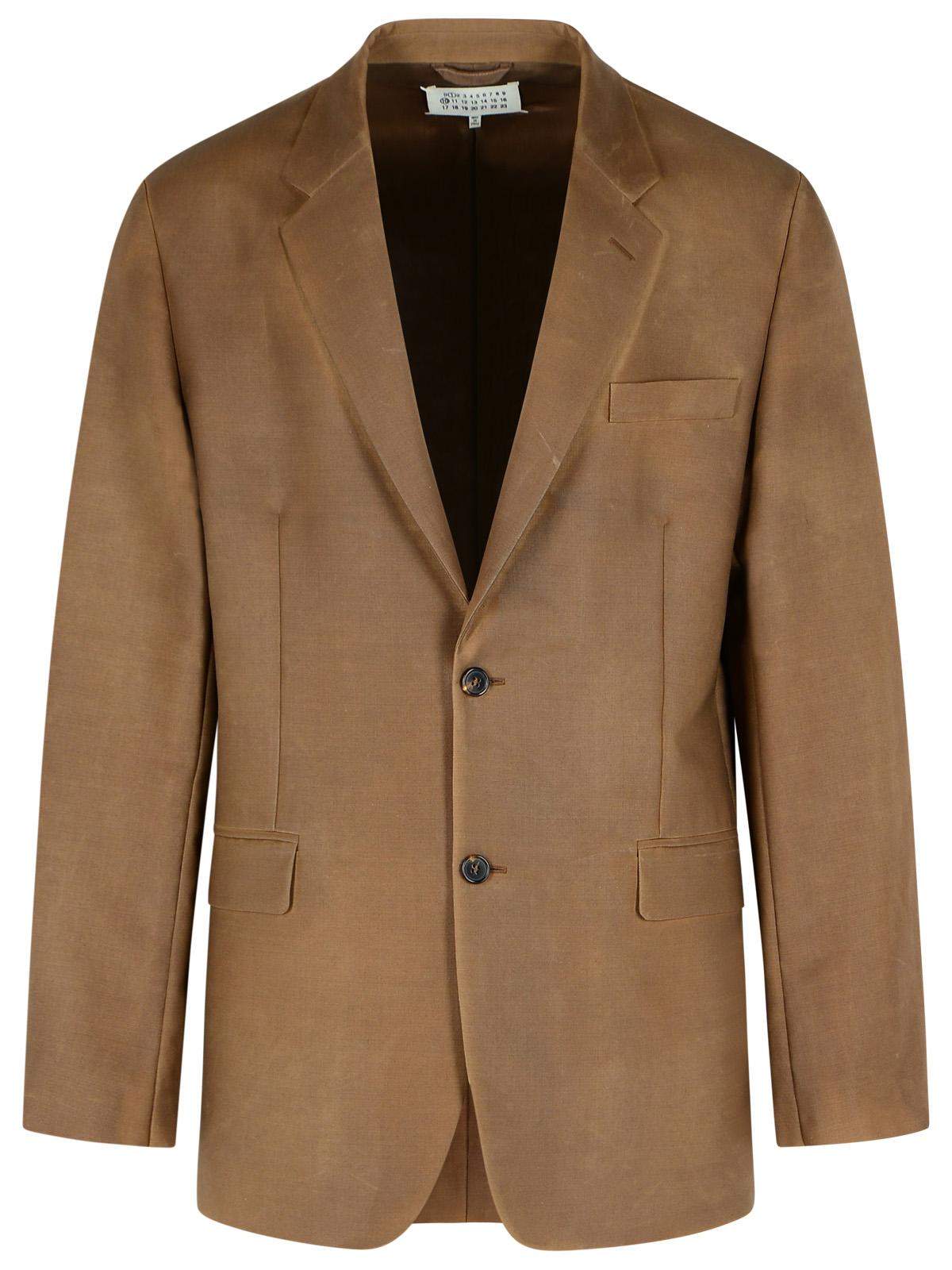 Maison Margiela Blazer In Mohair And Brown Wool Men MAISON MARGIELA