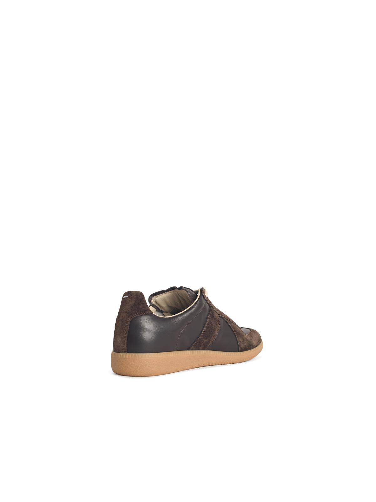 Maison Margiela 'Replica' Brown Leather Sneakers Men MAISON MARGIELA