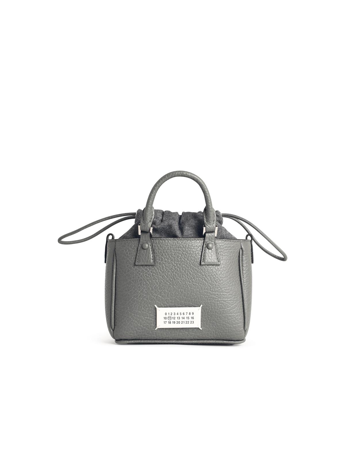 Maison Margiela '5Ac Tote Horizontal' Pebble Grey Leather Bag Women MAISON MARGIELA