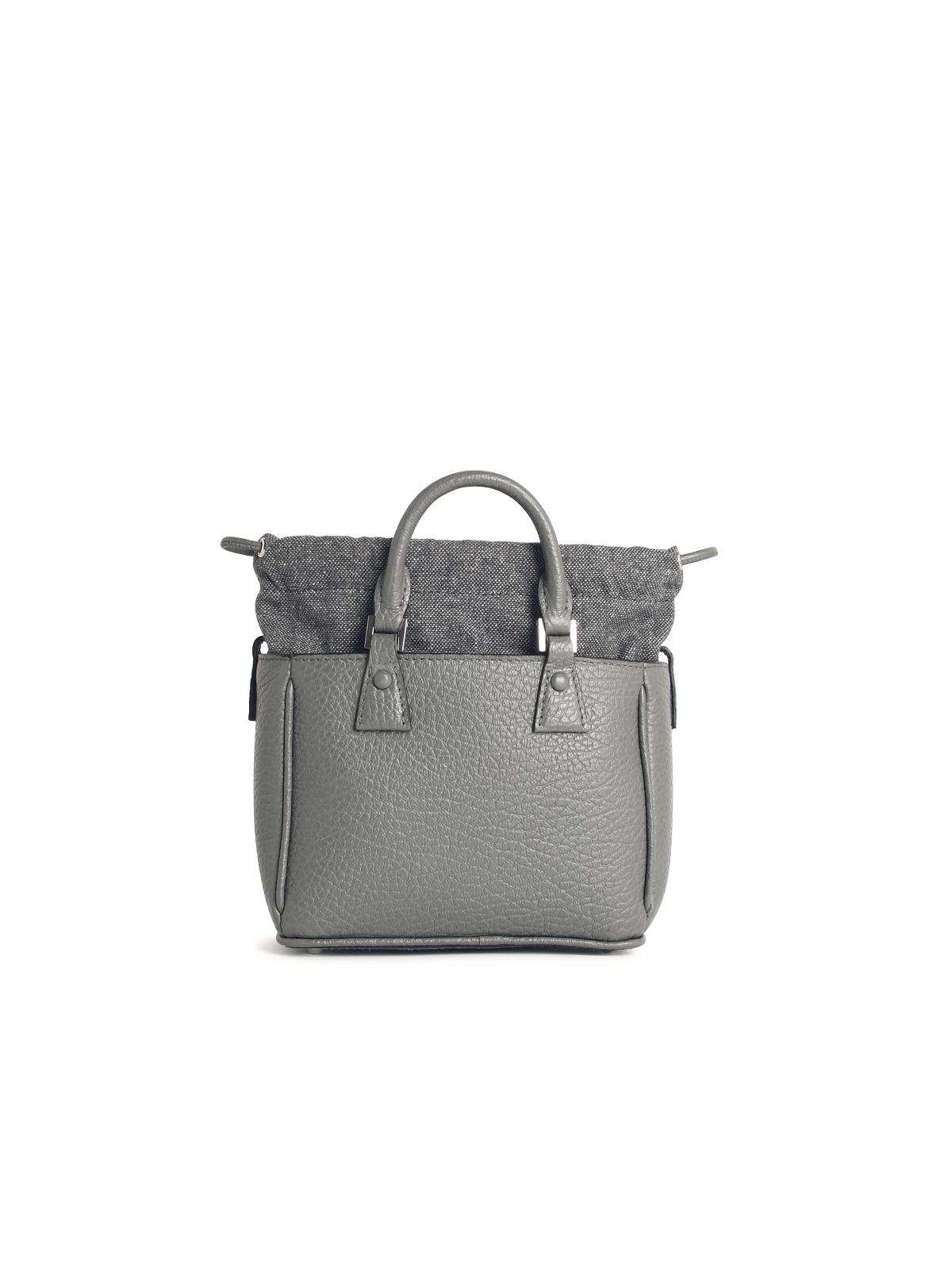 Maison Margiela '5Ac Tote Horizontal' Pebble Grey Leather Bag Women MAISON MARGIELA