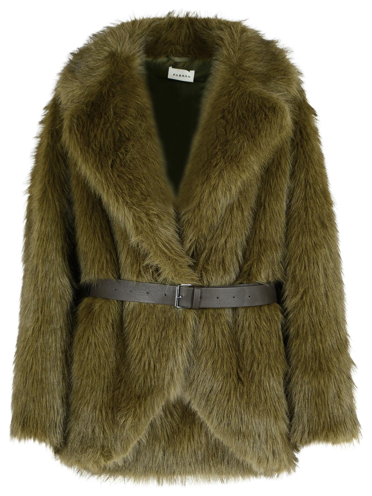 P.A.R.O.S.H. Green Faux Fur Women P.A.R.O.S.H.