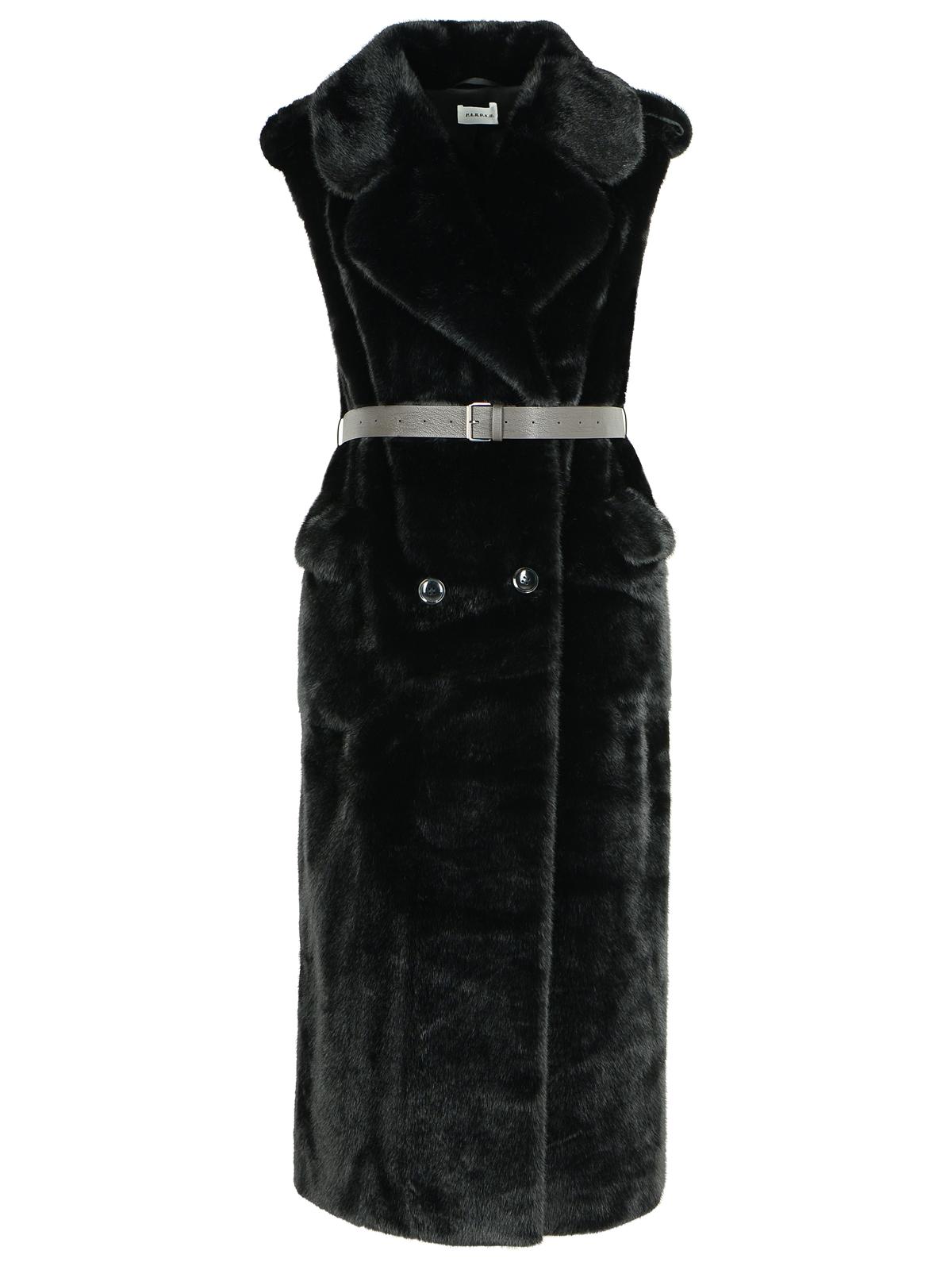 P.A.R.O.S.H. Black Faux Fur Coat Women P.A.R.O.S.H.