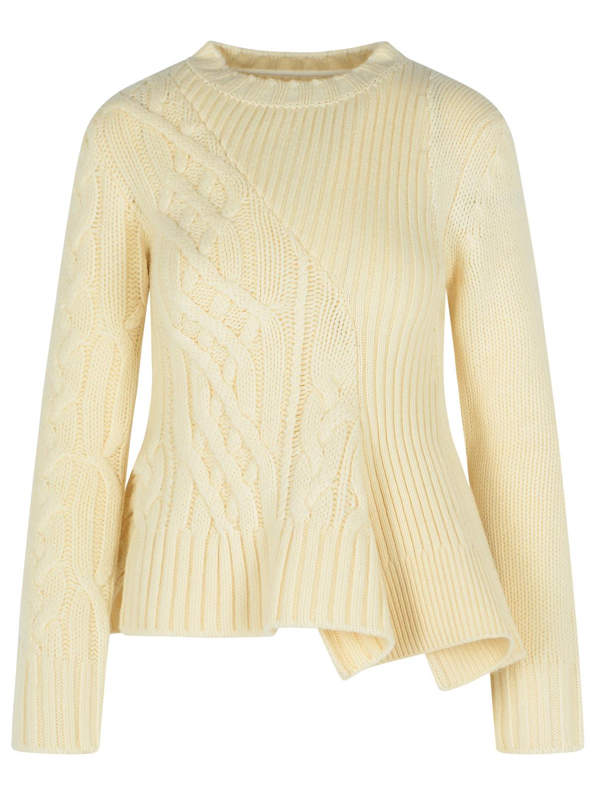 Sacai Ivory Wool Sweater Women SACAI