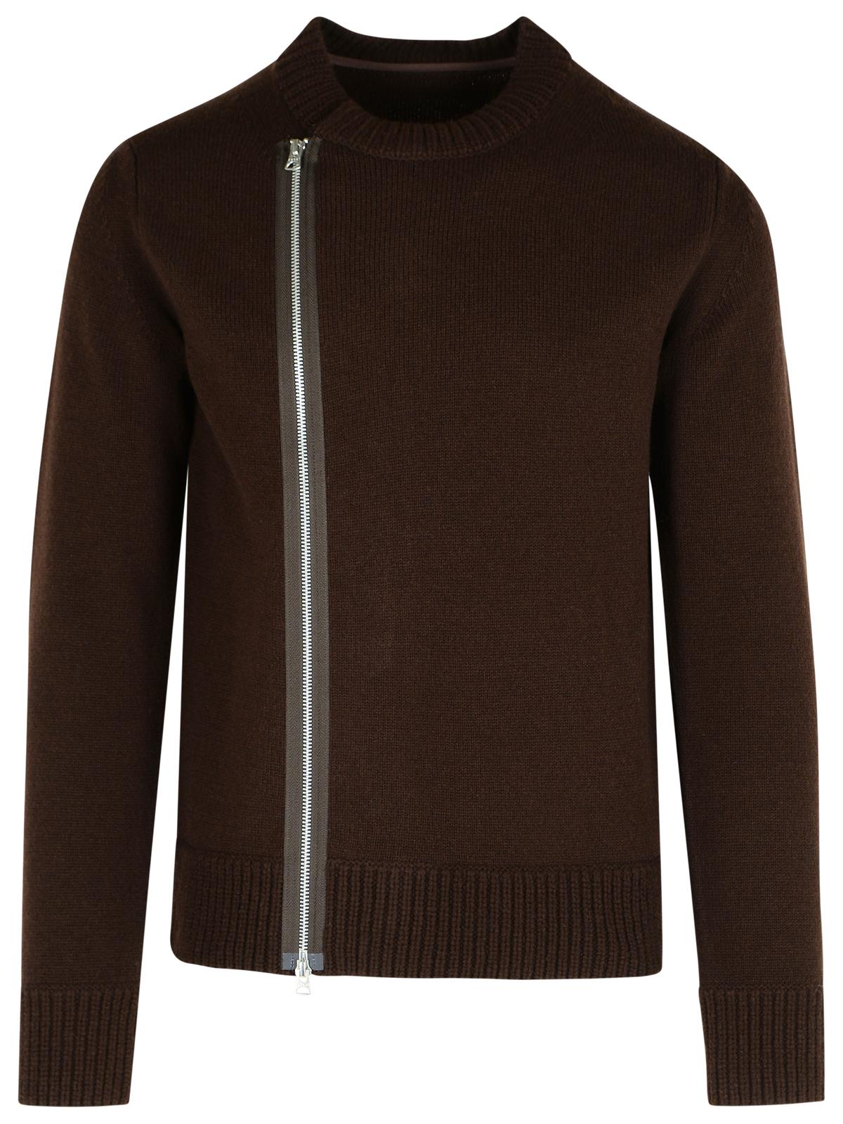 Sacai Brown Wool Sweater Men SACAI