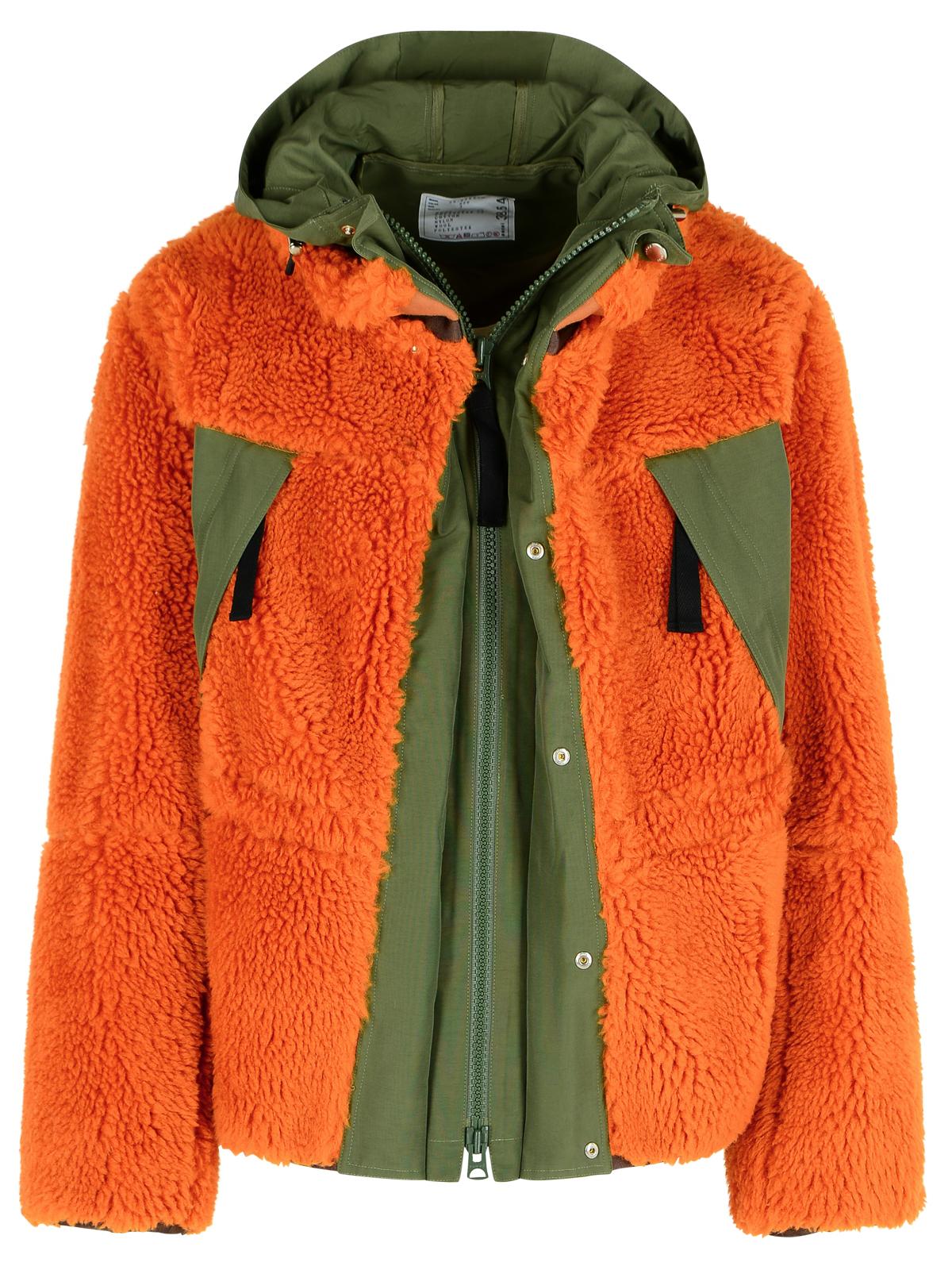 Sacai 'Sherling' Orange Wool Blend Jacket Men SACAI