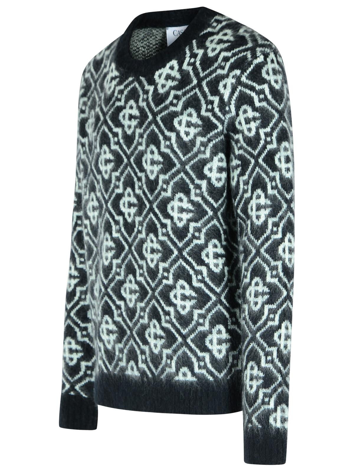 Casablanca Black Mohair Blend Monogrammed Sweater Men CASABLANCA