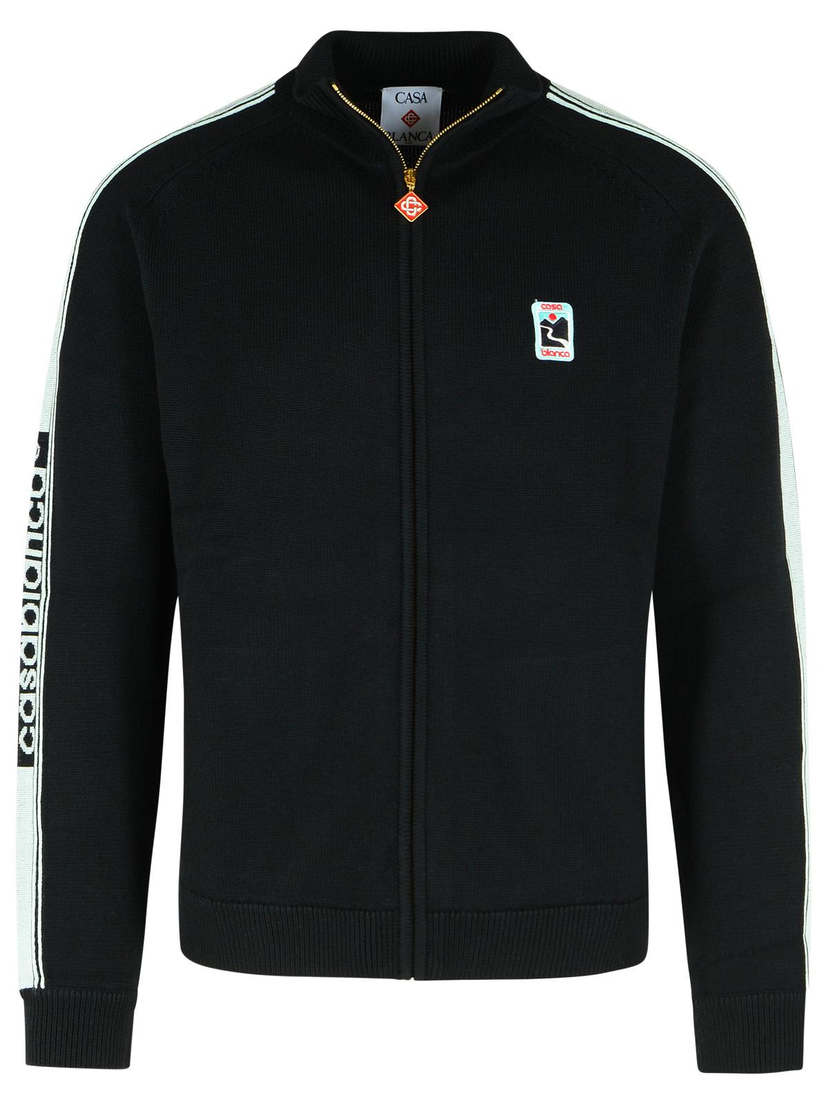 Casablanca Black Merino Wool Sweatshirt Men CASABLANCA