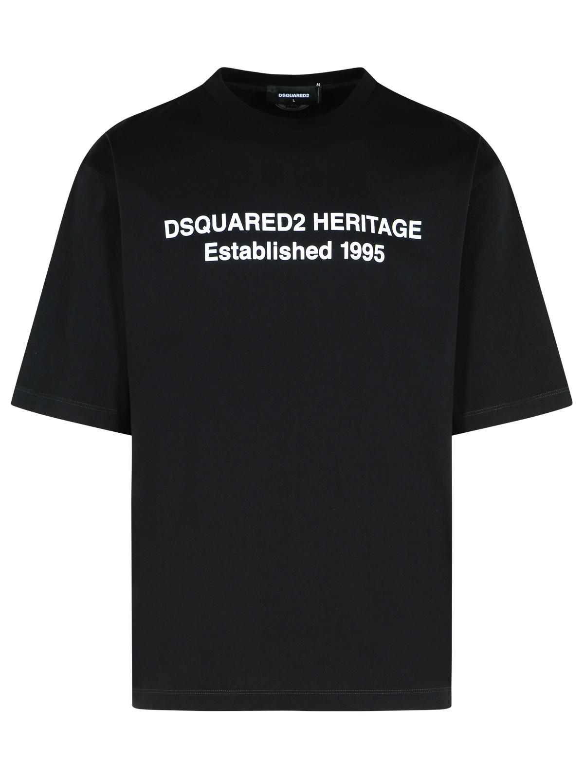 Dsquared2 'Heritage' Black Cotton T-Shirt Men DSQUARED2