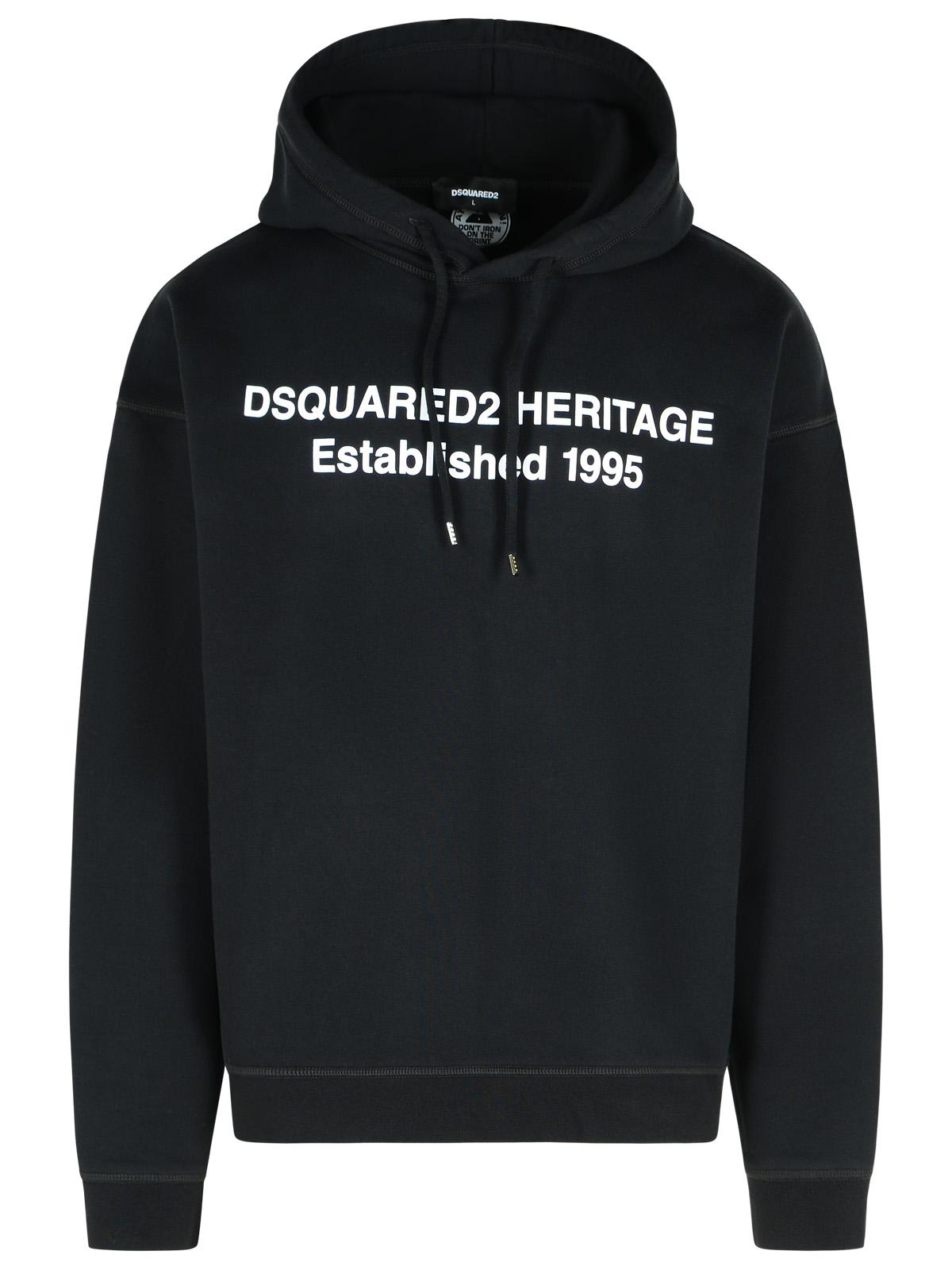 Dsquared2 Black Cotton Sweatshirt Men DSQUARED2