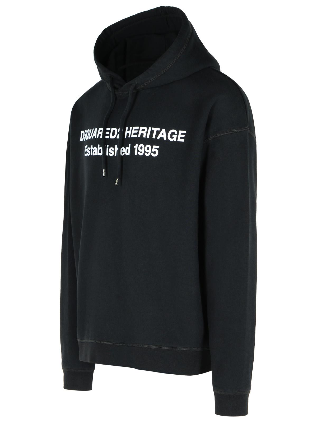 Dsquared2 Black Cotton Sweatshirt Men DSQUARED2