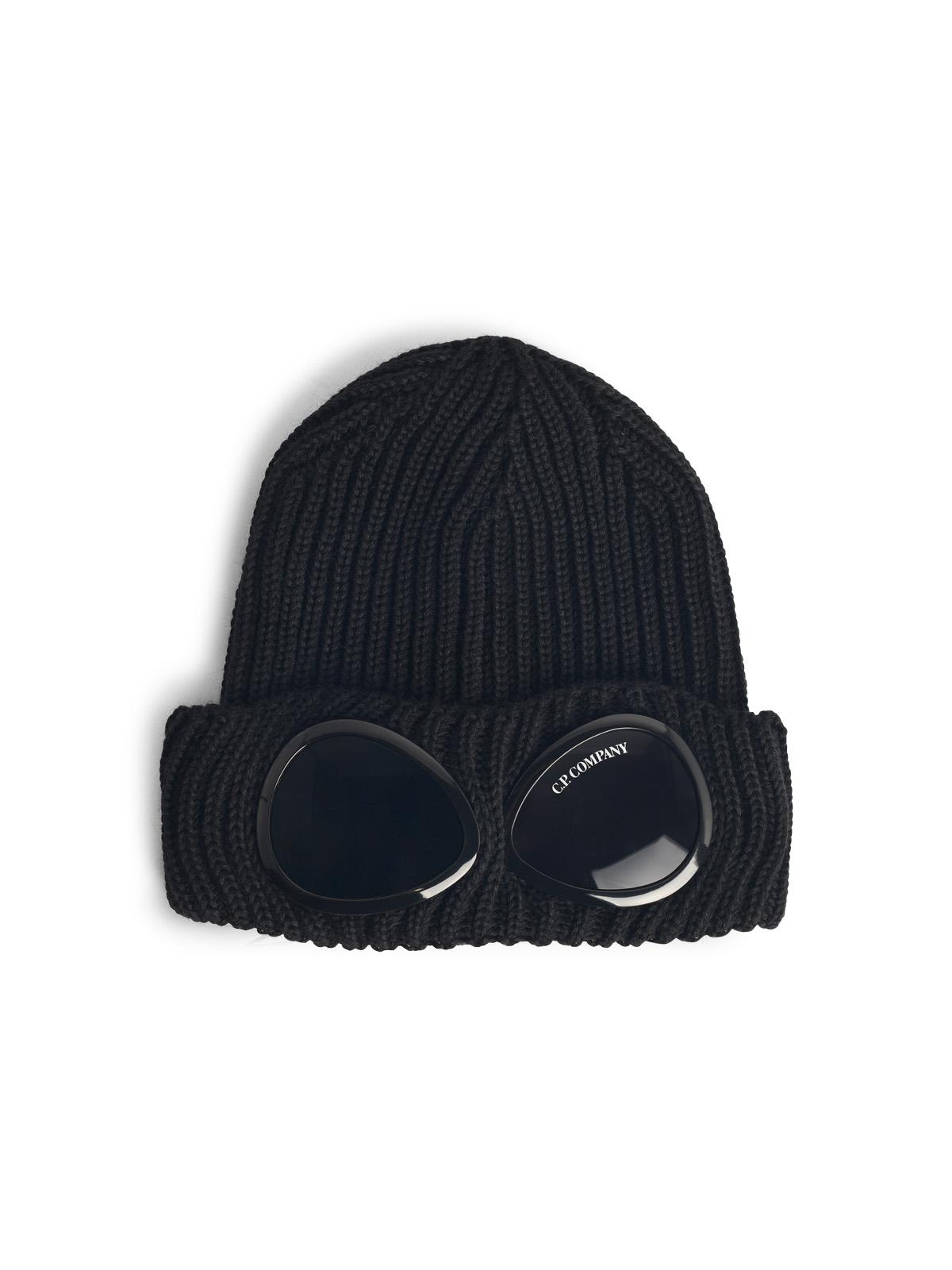 C.P. Company 'Lens' Black Wool Beanie Men C.P. COMPANY
