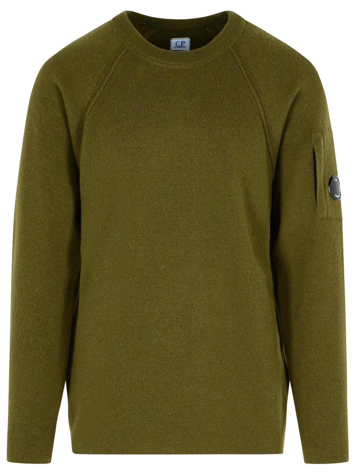 C.P. Company 'Grs' Green Wool Blend Sweatshirt Men C.P. COMPANY