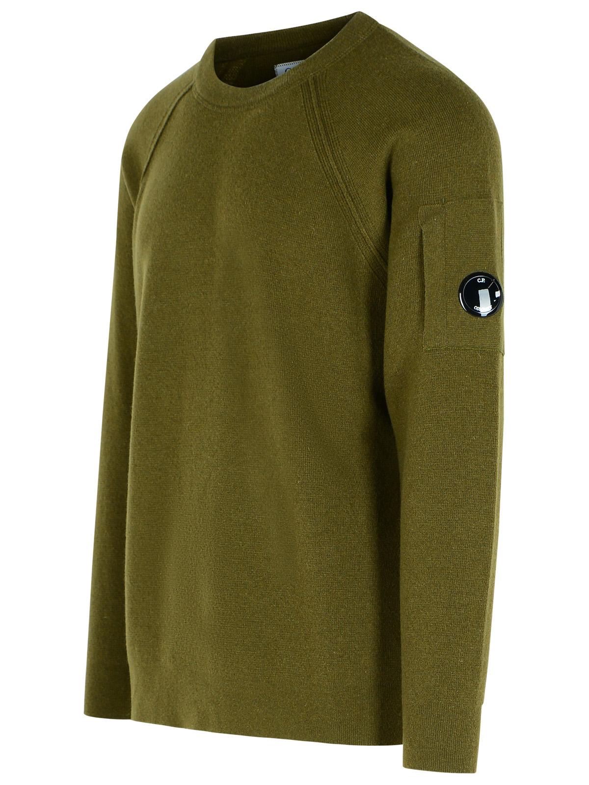 C.P. Company 'Grs' Green Wool Blend Sweatshirt Men C.P. COMPANY