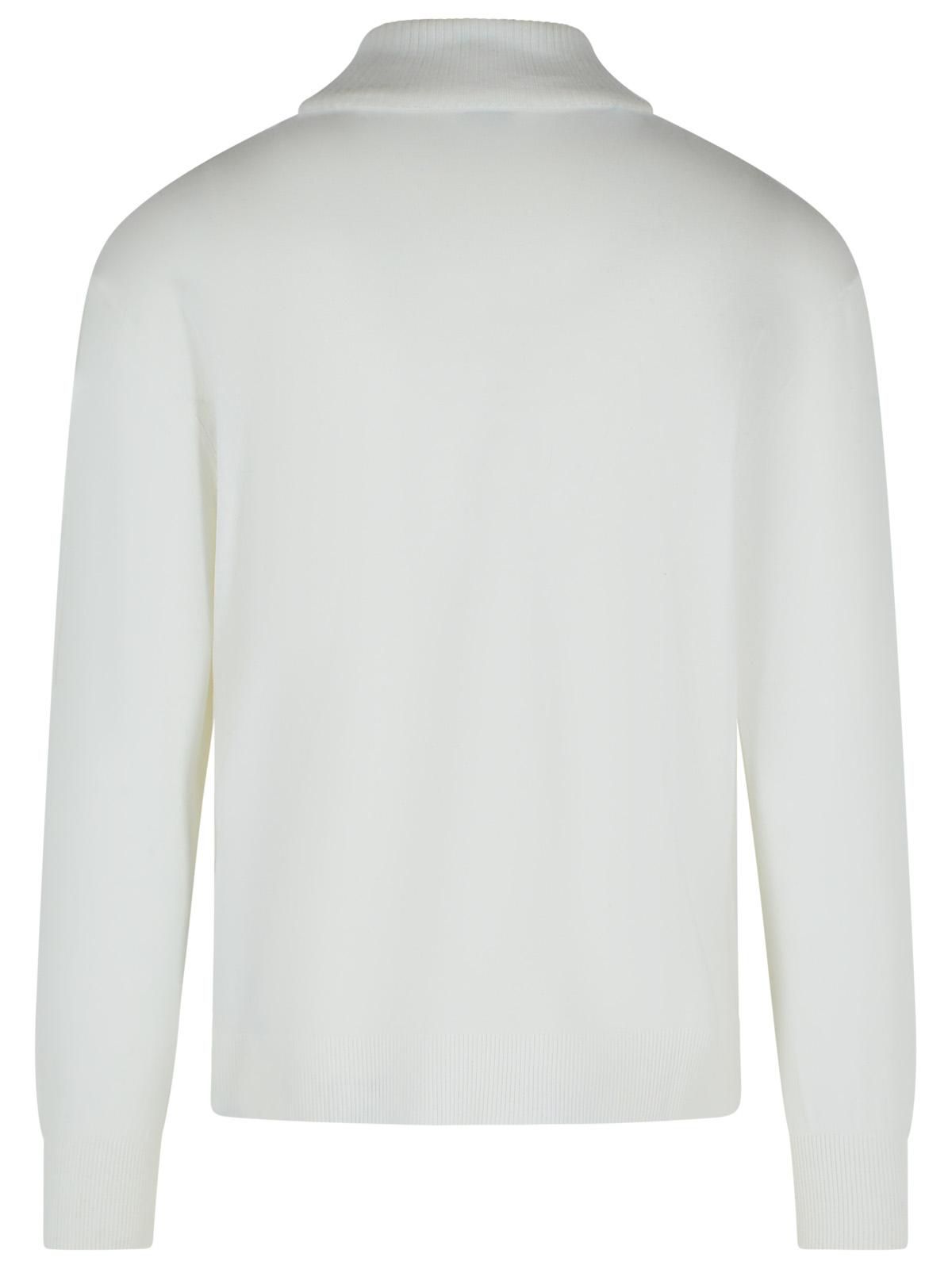 C.P. Company 'Lens' Turtleneck Sweater In White Virgin Wool Blend Men C.P. COMPANY
