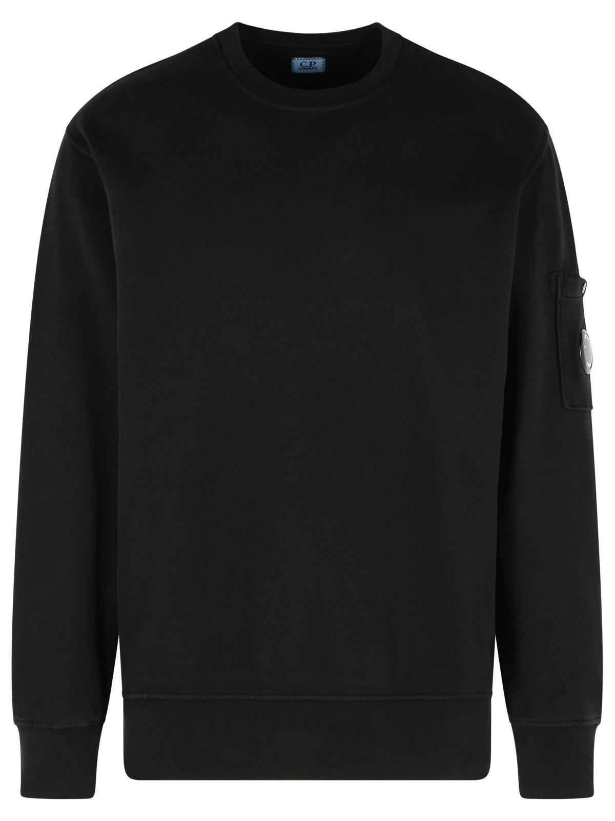 C.P. Company 'Brushed' Black Cotton Sweatshirt Men C.P. COMPANY