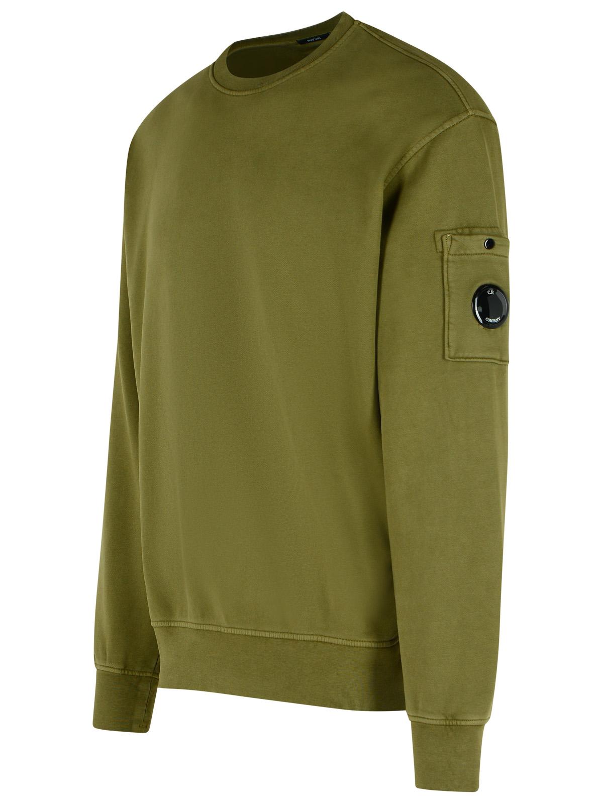 C.P. Company 'Brushed' Green Cotton Sweatshirt Men C.P. COMPANY
