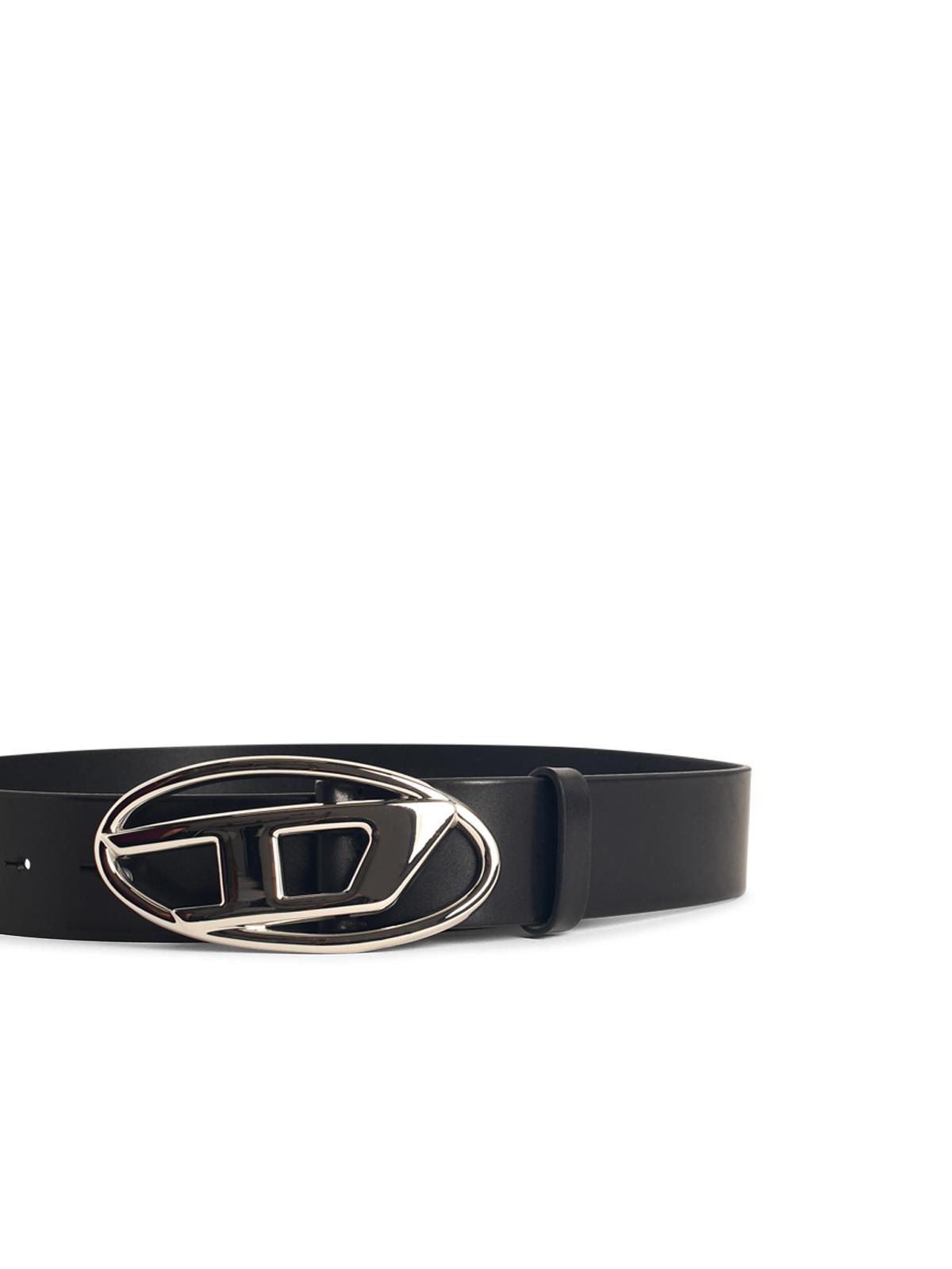 Diesel 'B-1Dr W' Black Leather Belt Women DIESEL