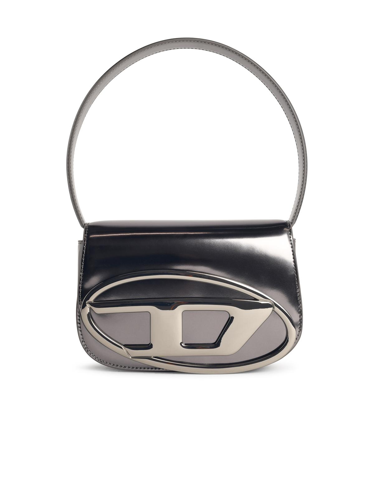 Diesel '1Dr' Grey Mirrored Leather Bag Women DIESEL