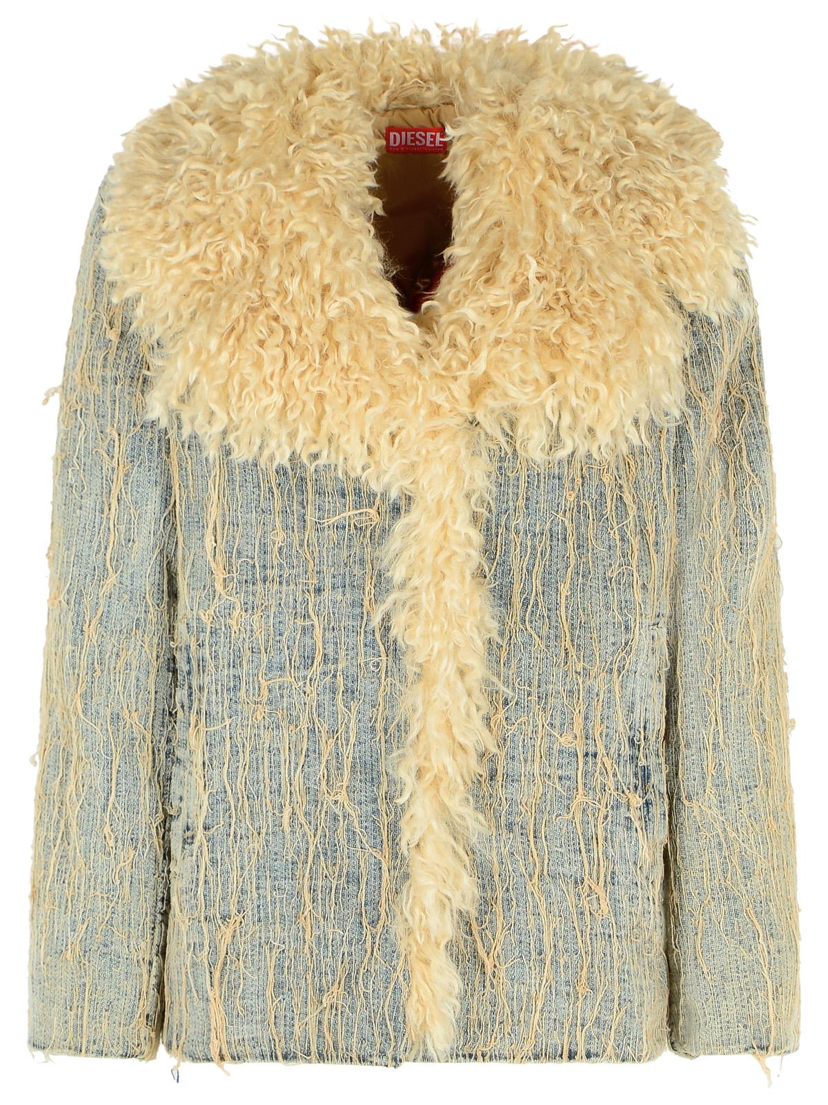 Diesel Light Blue Cotton Blend Jacket Women DIESEL