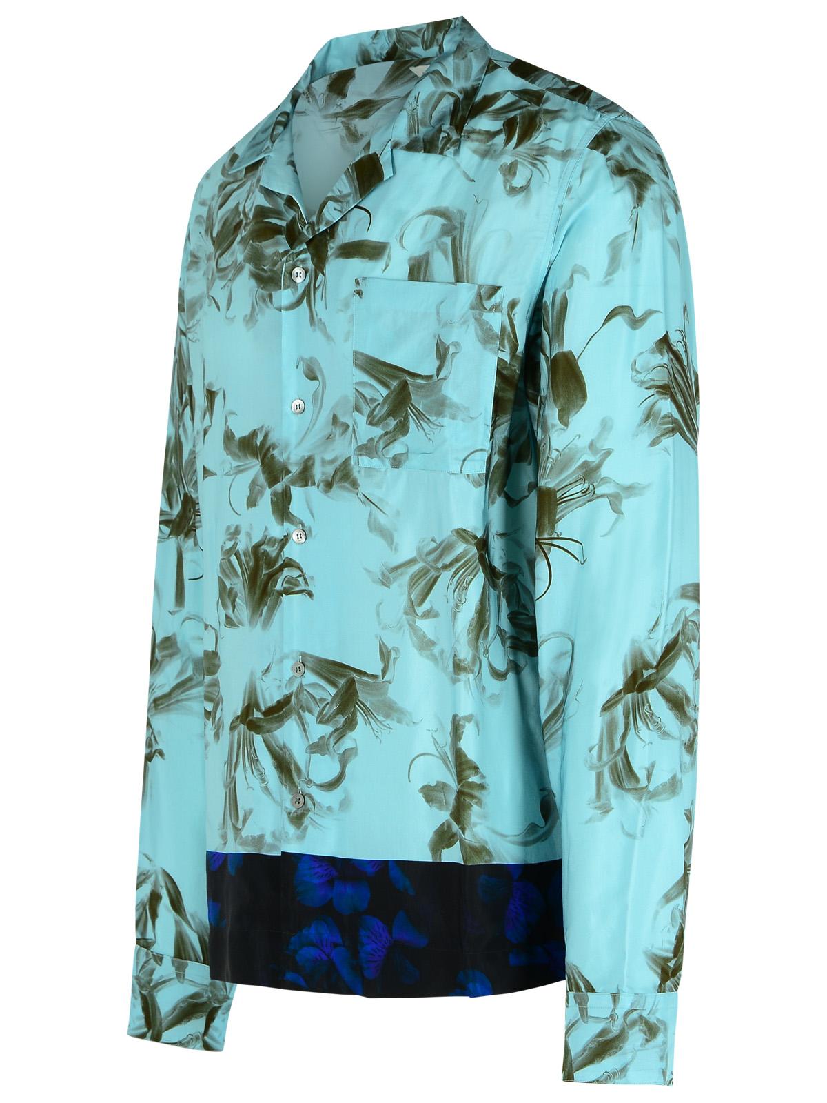 Dries Van Noten Light Blue Viscose Shirt Men DRIES VAN NOTEN