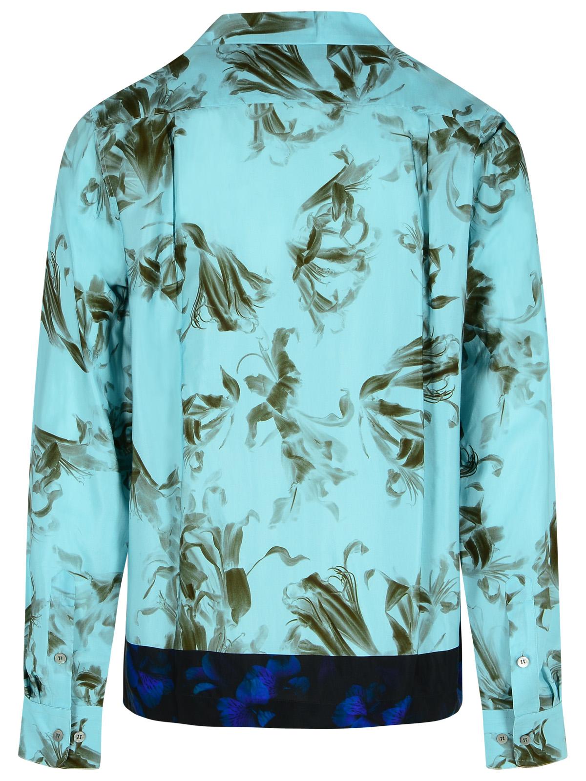 Dries Van Noten Light Blue Viscose Shirt Men DRIES VAN NOTEN