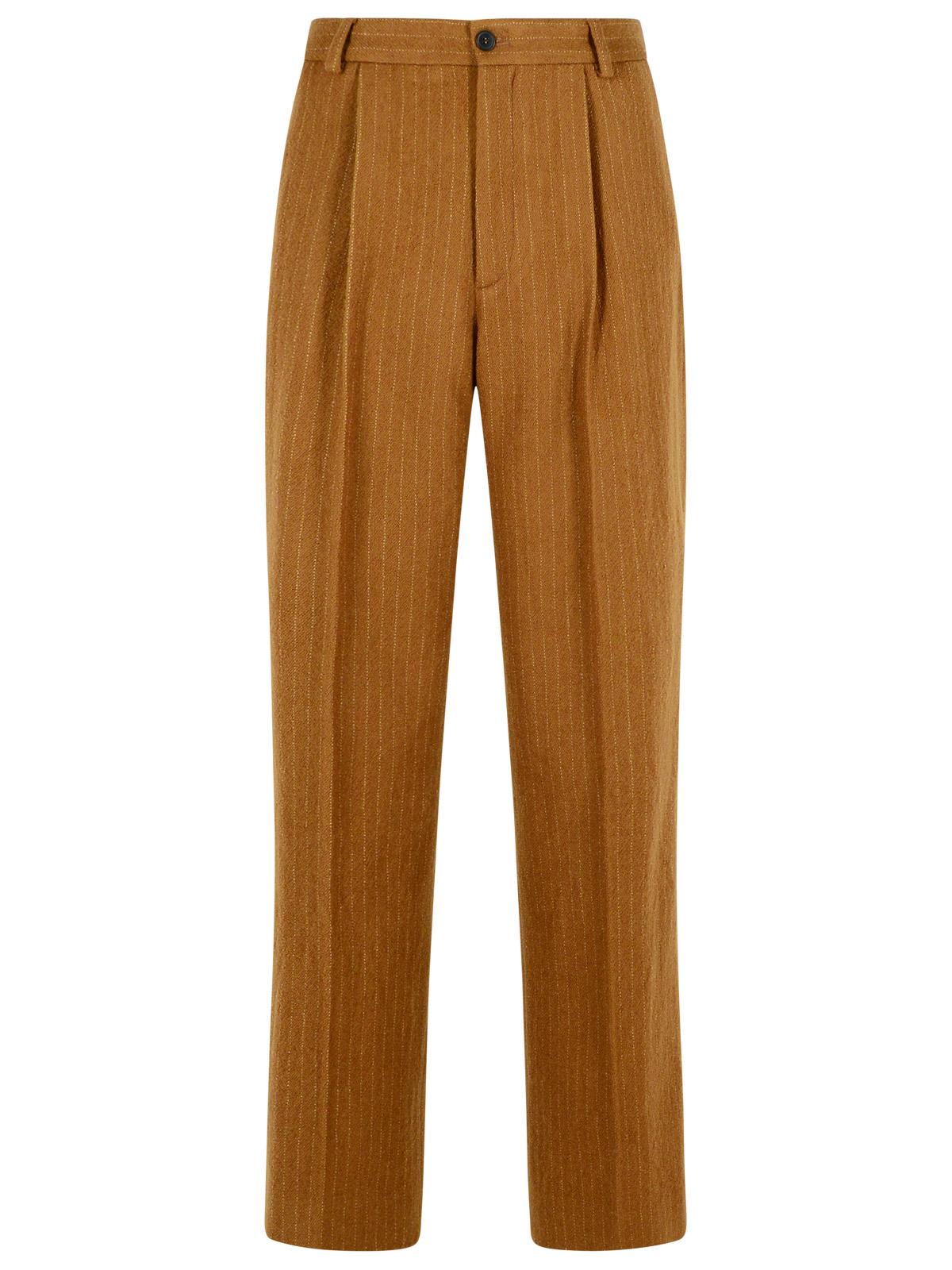 Dries Van Noten 'Penrud' Straight Brown Wool Pants Men DRIES VAN NOTEN