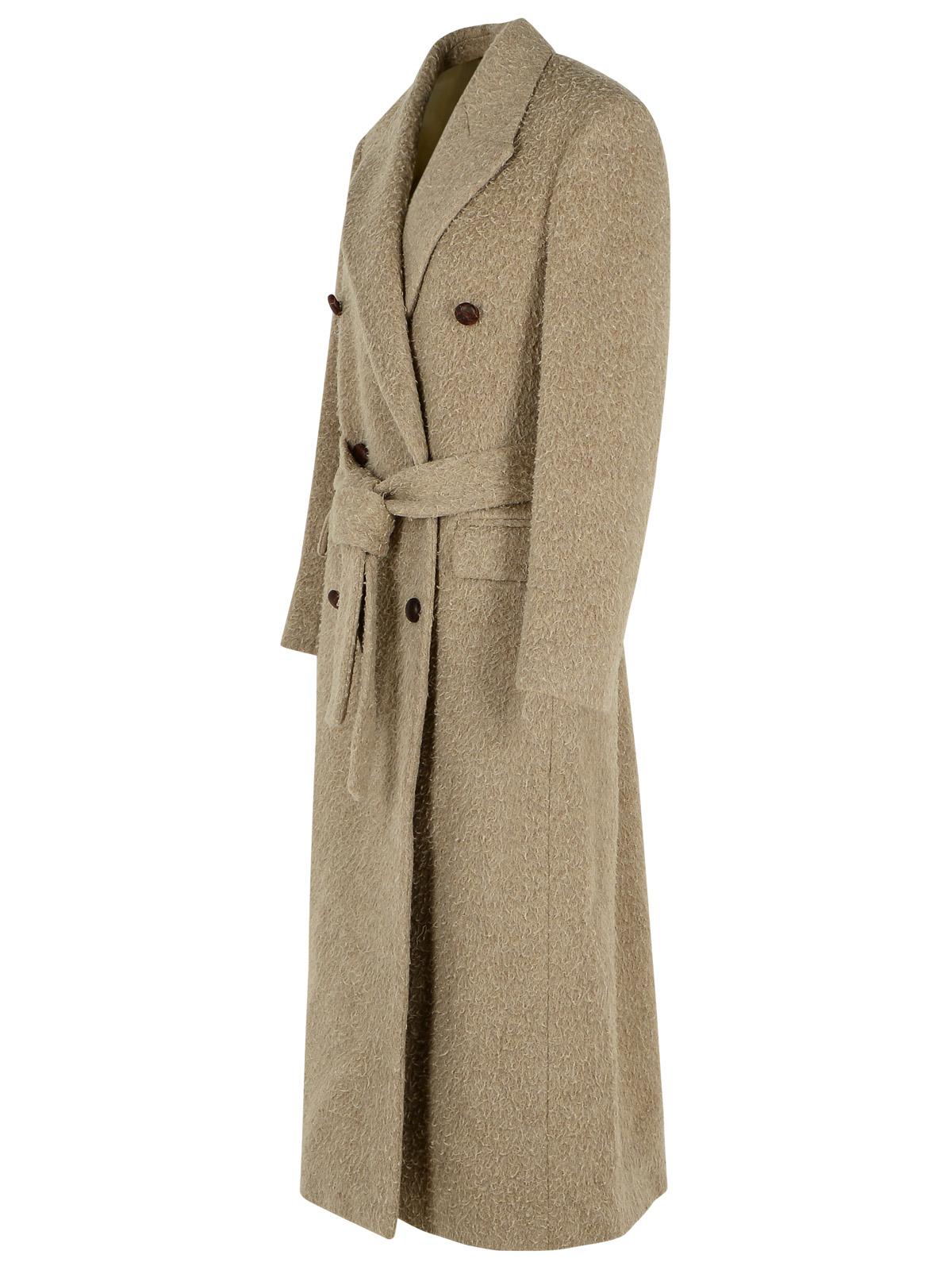 Golden Goose Double-Breasted Coat In Beige Wool Blend Women GOLDEN GOOSE