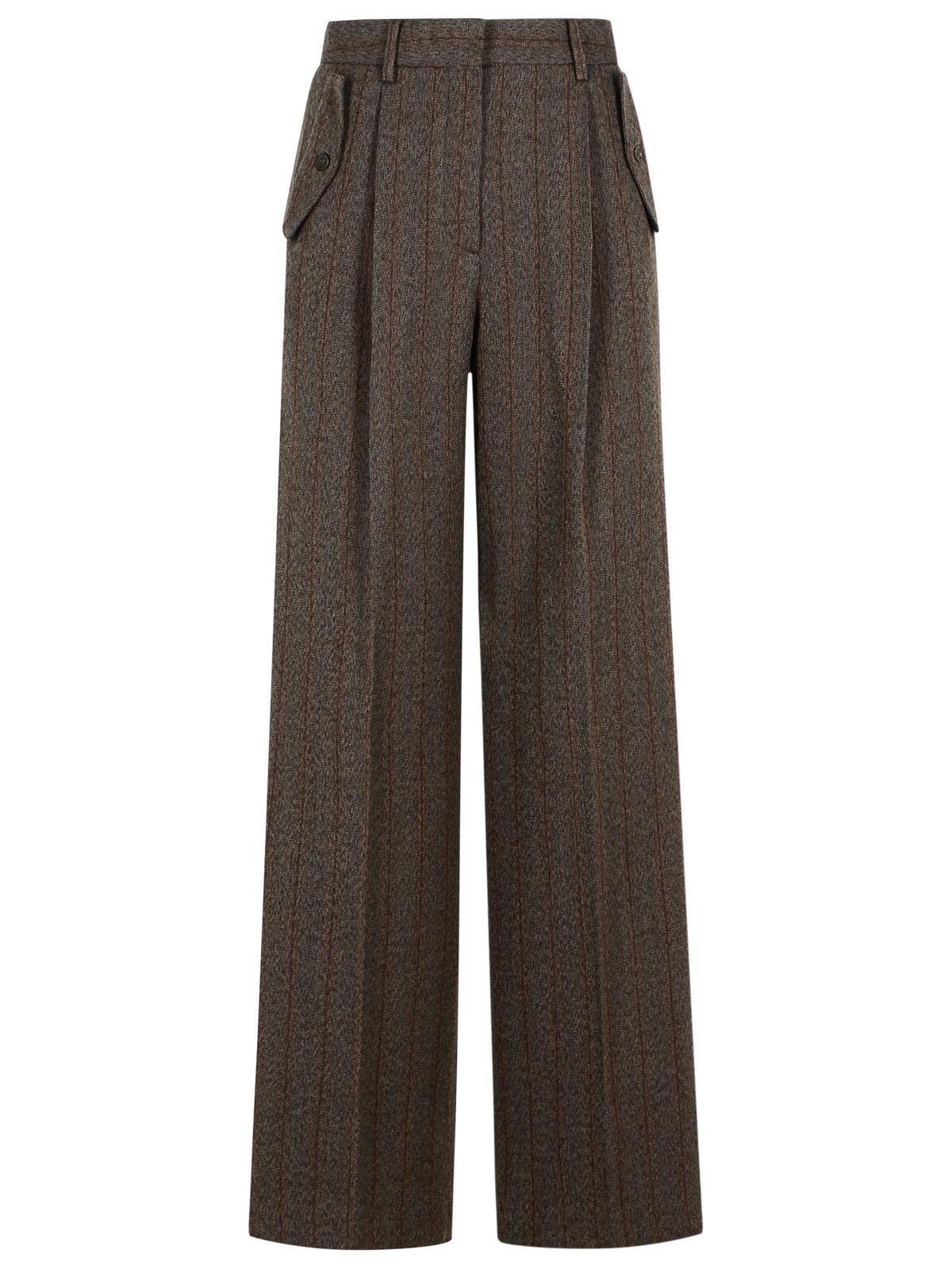 Golden Goose Pinstripe Pants In Brown Virgin Wool Women