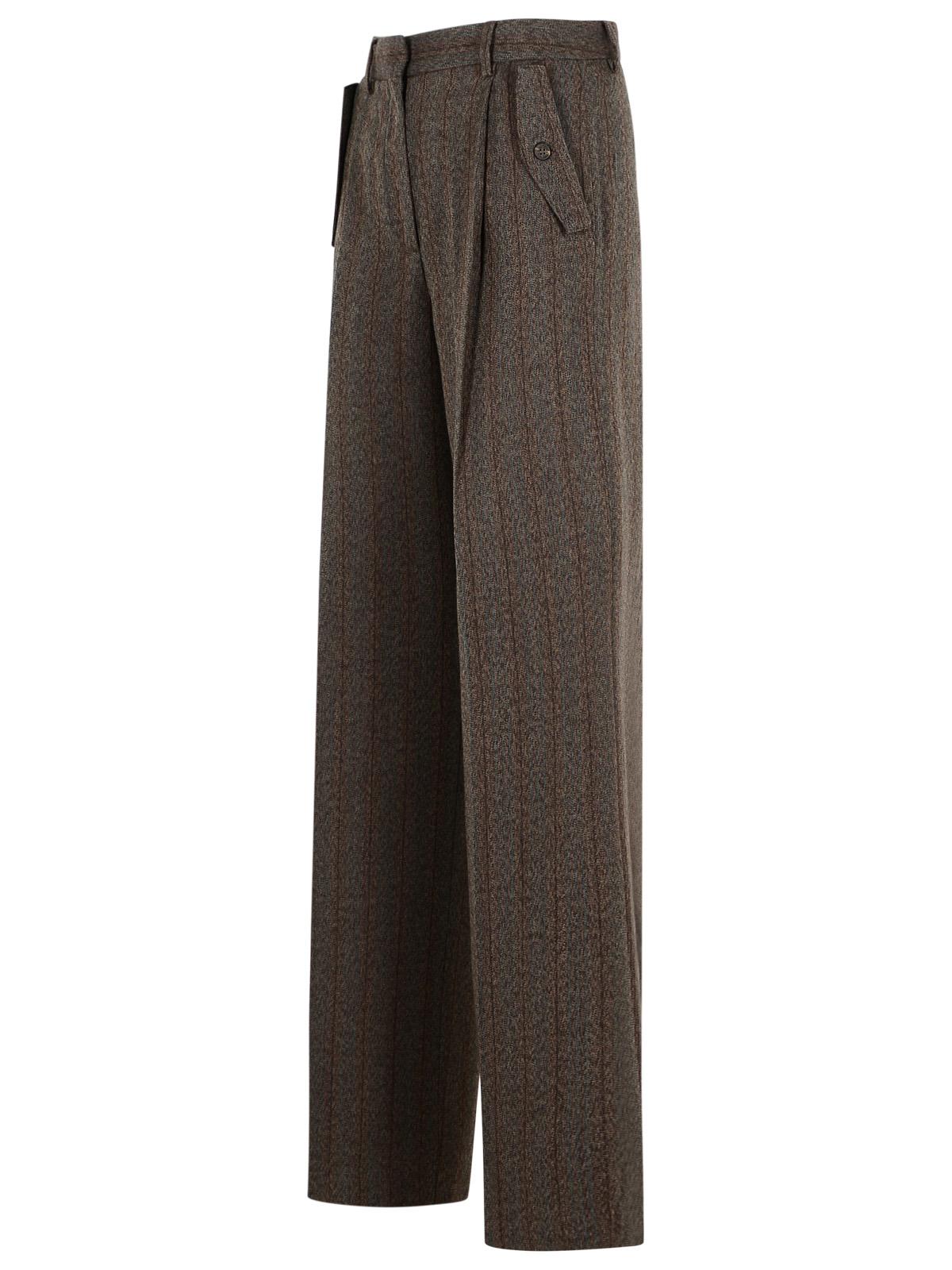 Golden Goose Pinstripe Pants In Brown Virgin Wool Women