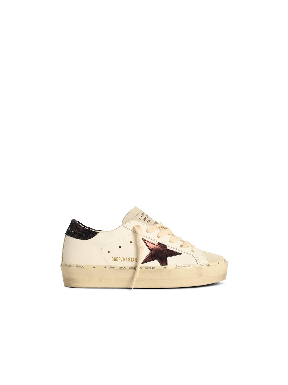 Golden Goose 'Hi Star' White Leather Sneakers Women GOLDEN GOOSE