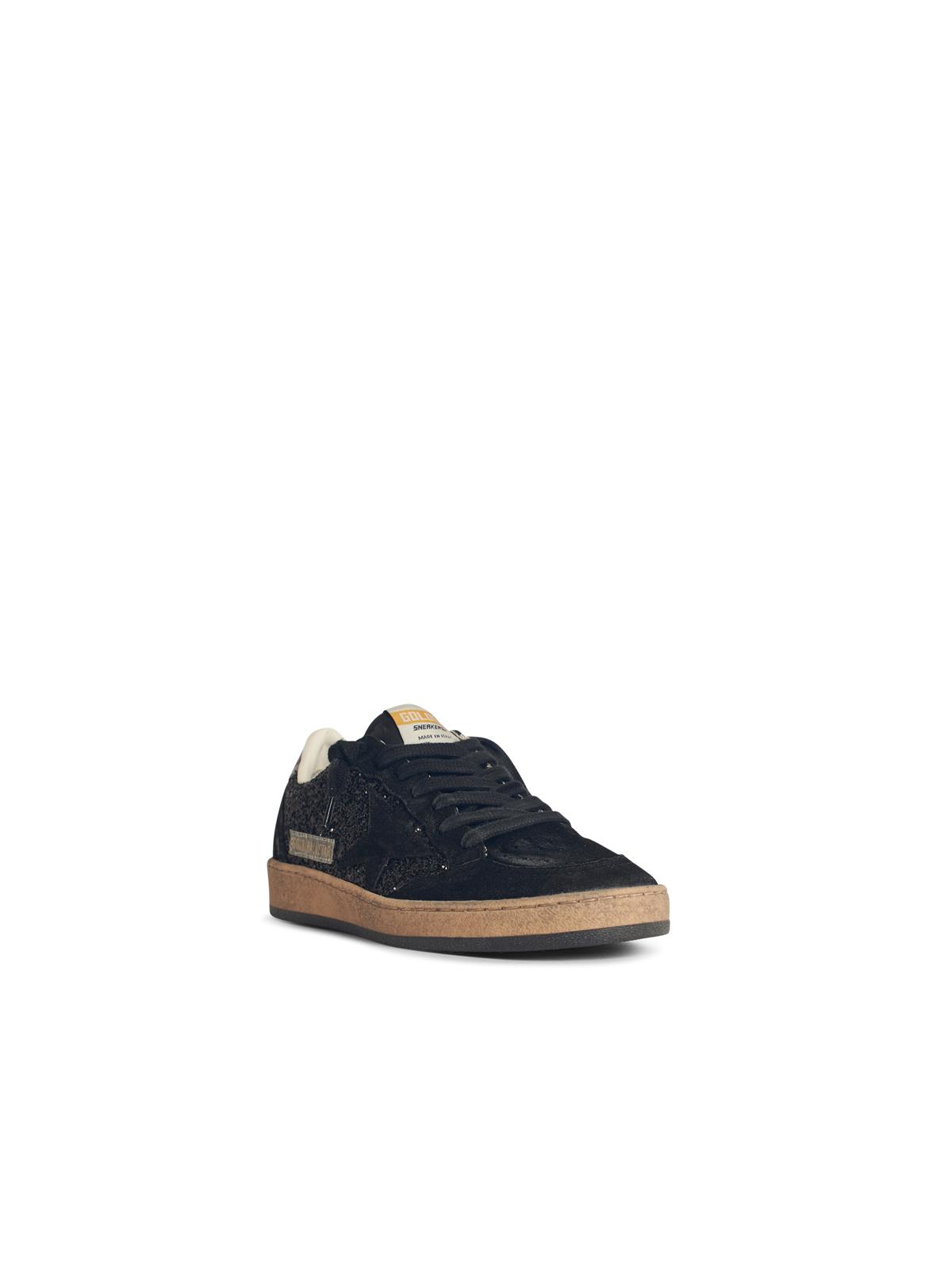 Golden Goose Ball-Star' Woman In Black Glitter With Black Suede Inserts Women GOLDEN GOOSE