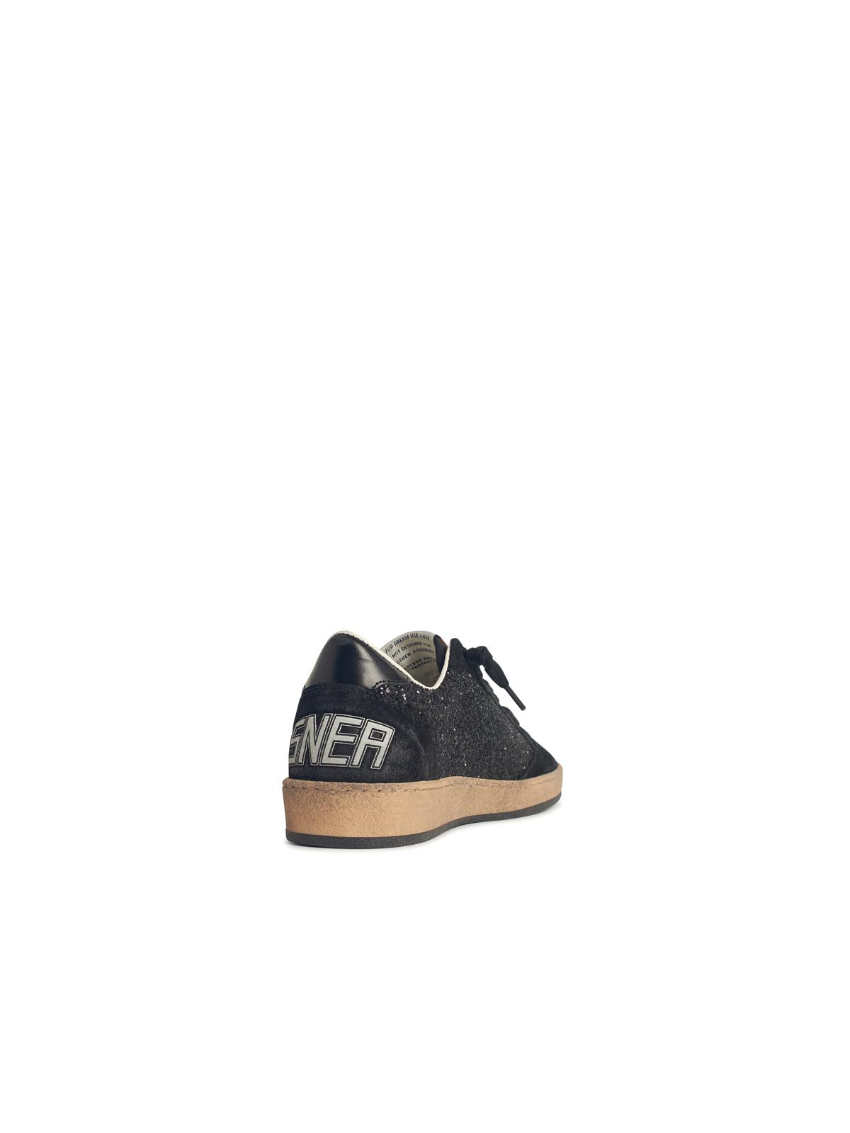 Golden Goose Ball-Star' Woman In Black Glitter With Black Suede Inserts Women GOLDEN GOOSE