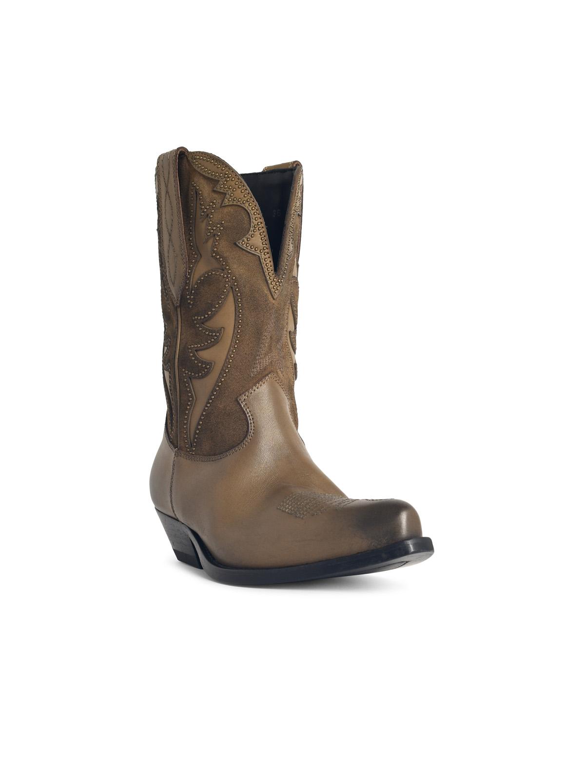 Golden Goose 'Wish Star Low' Khaki Leather Boots Women GOLDEN GOOSE
