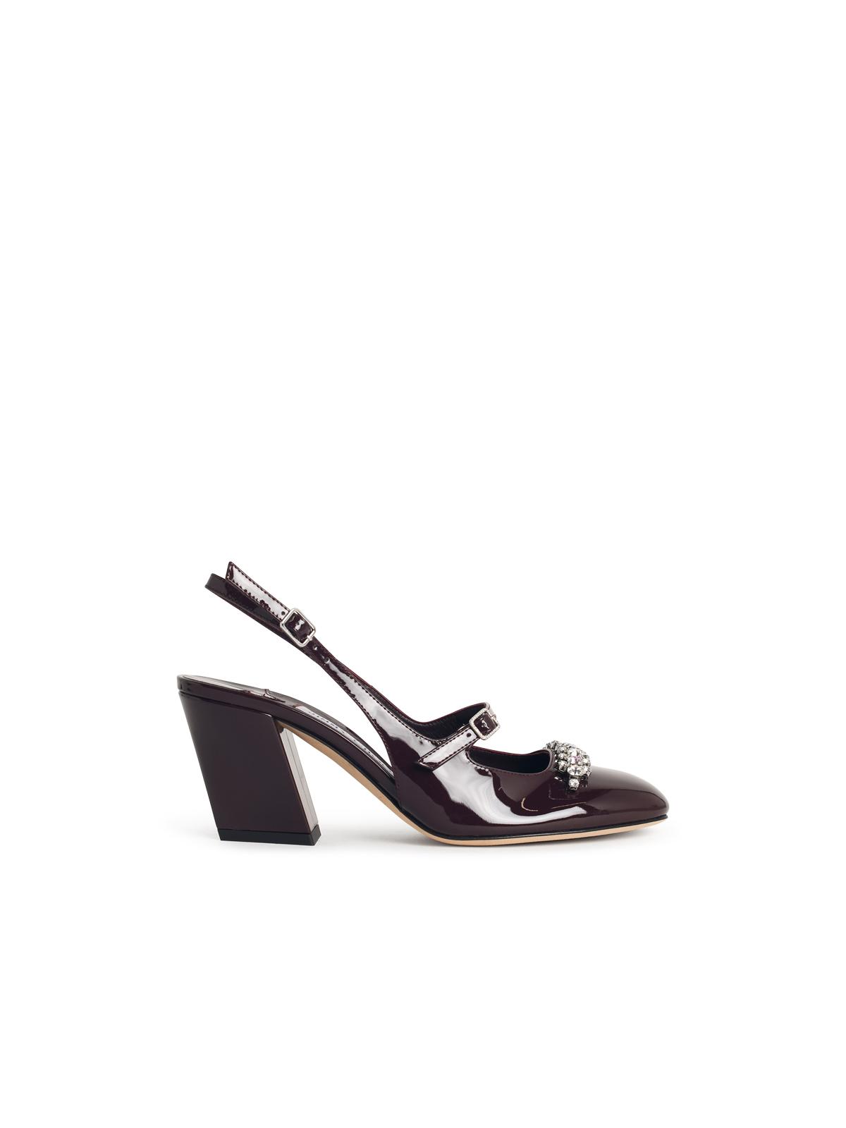 Jimmy Choo 'Belinda' Deep Merlot Leather Slingbacks Women JIMMY CHOO