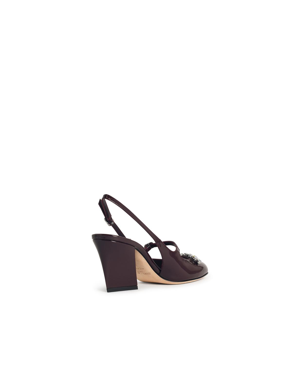 Jimmy Choo 'Belinda' Deep Merlot Leather Slingbacks Women JIMMY CHOO