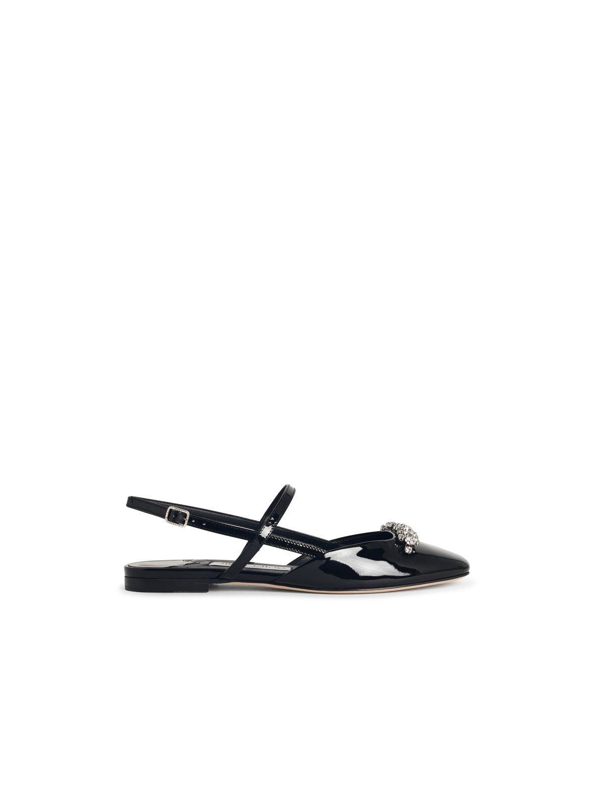 Jimmy Choo 'Belinda Sb Flat' Black Leather Ballet Flats Women JIMMY CHOO