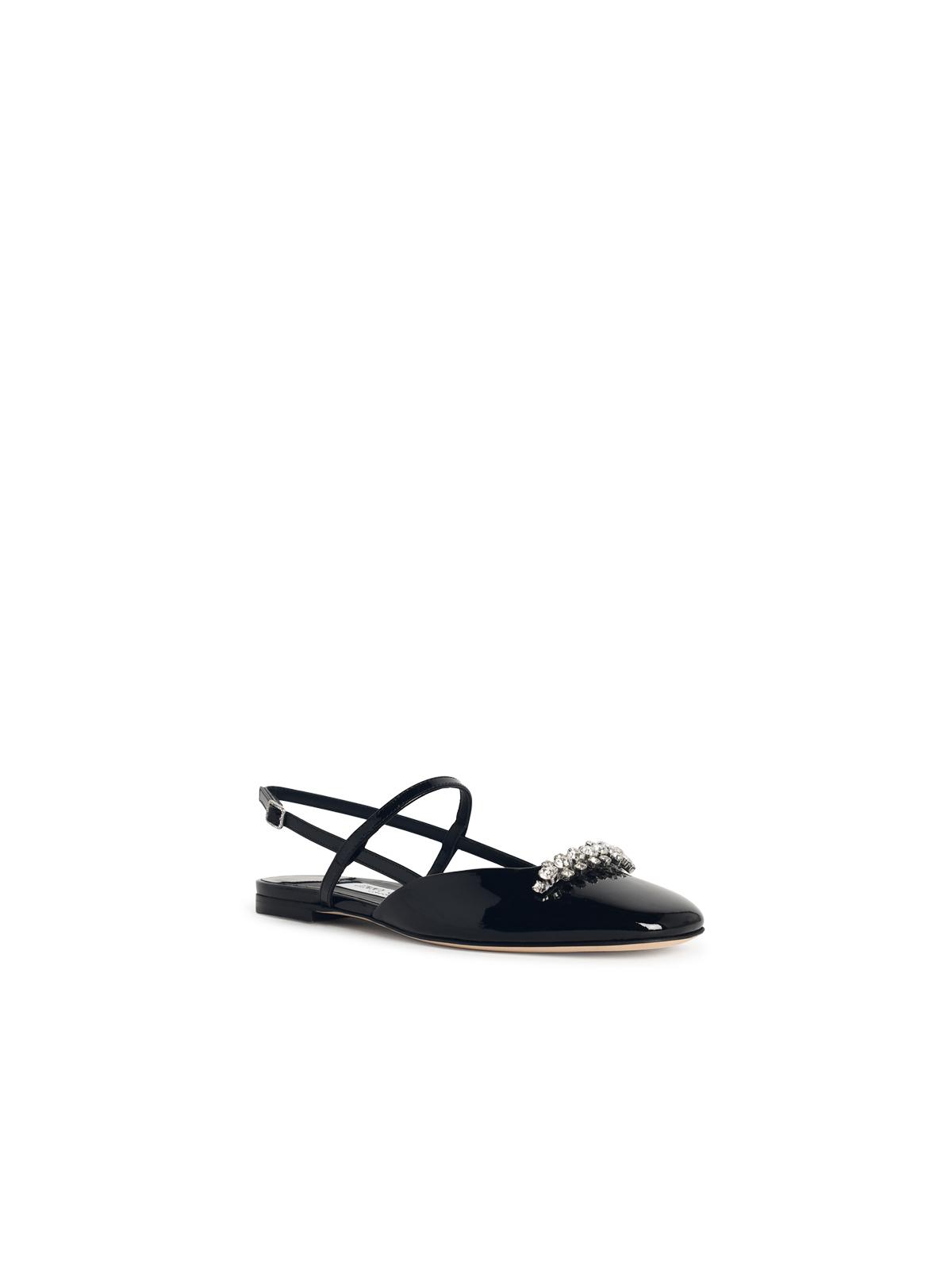 Jimmy Choo 'Belinda Sb Flat' Black Leather Ballet Flats Women JIMMY CHOO