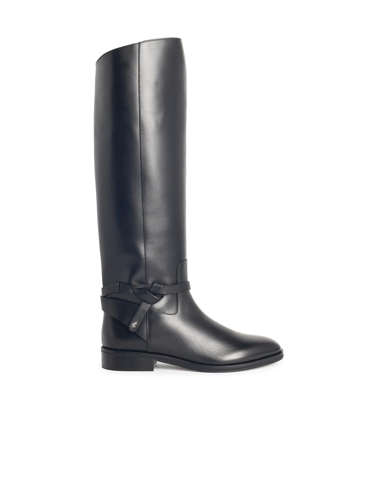 Jimmy Choo 'Lawton Kb' Black Leather Boots Women JIMMY CHOO