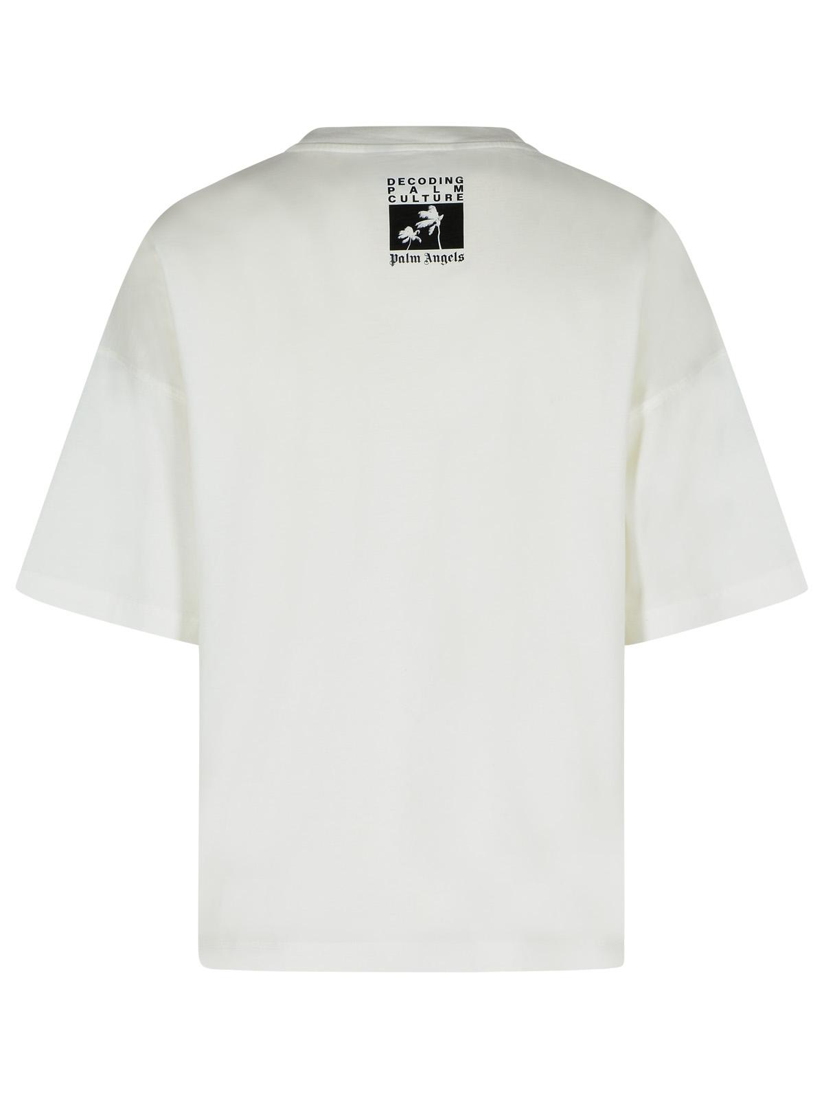 Palm Angels 'Dec. Palm Culture' White Cotton T-Shirt Men PALM ANGELS