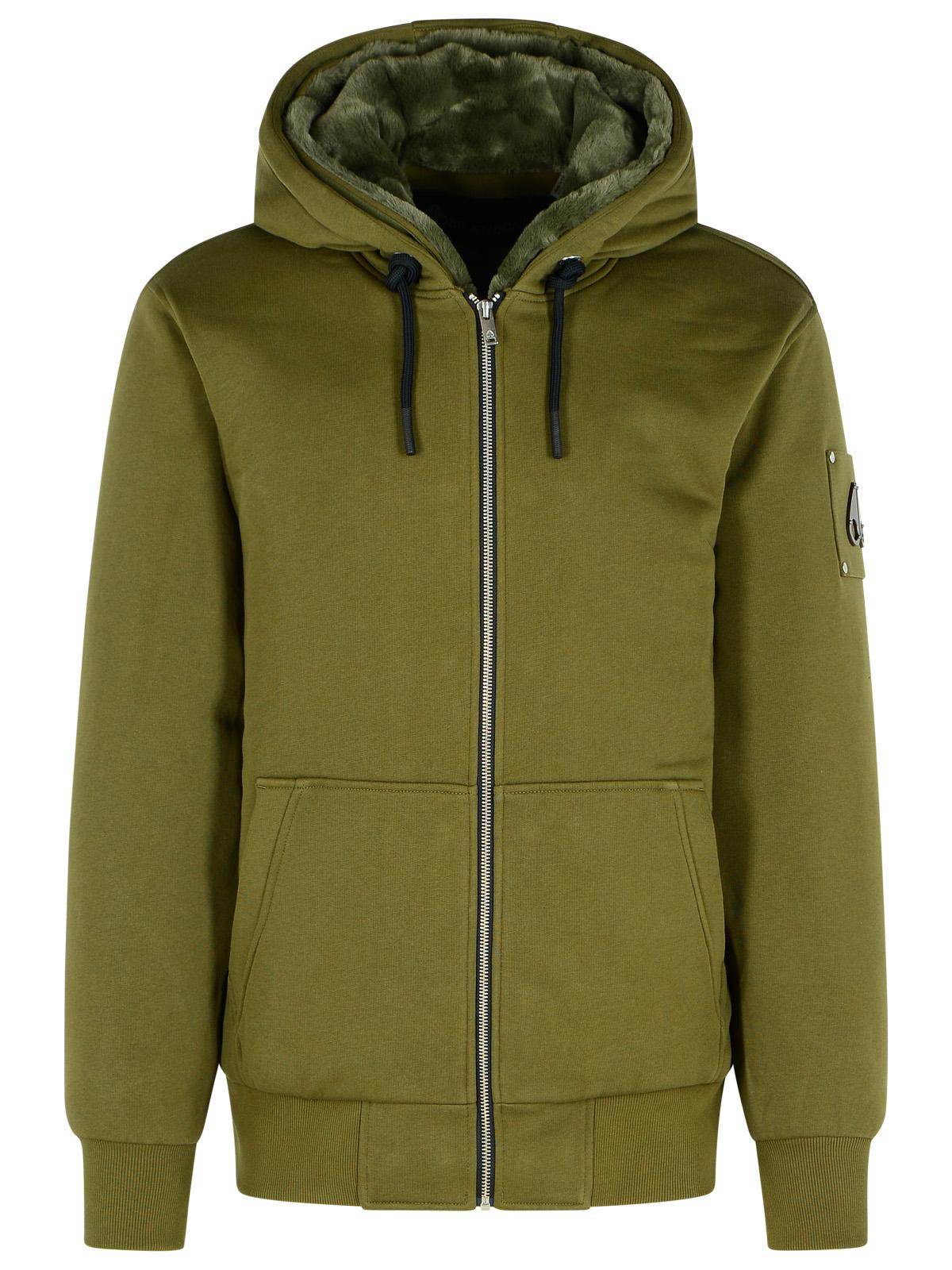 Moose Knuckles 'Bunny' Green Cotton Blend Sweatshirt Men MOOSE KNUCKLES