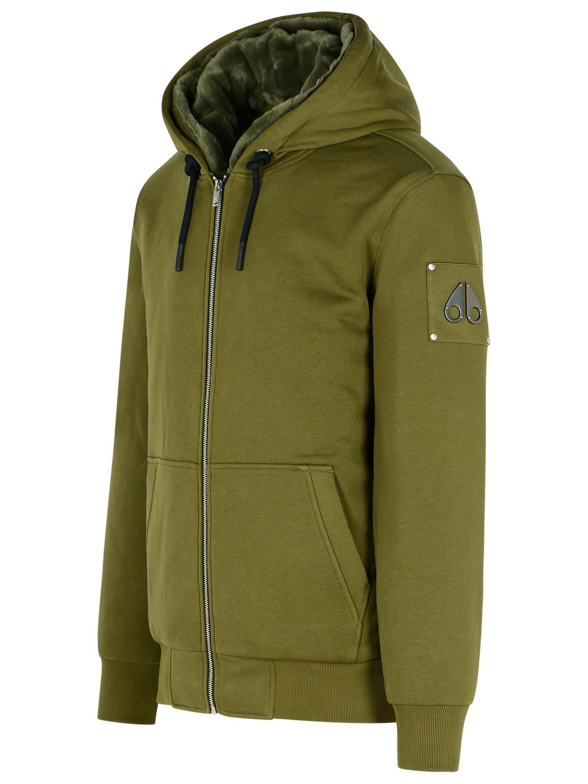 Moose Knuckles 'Bunny' Green Cotton Blend Sweatshirt Men MOOSE KNUCKLES