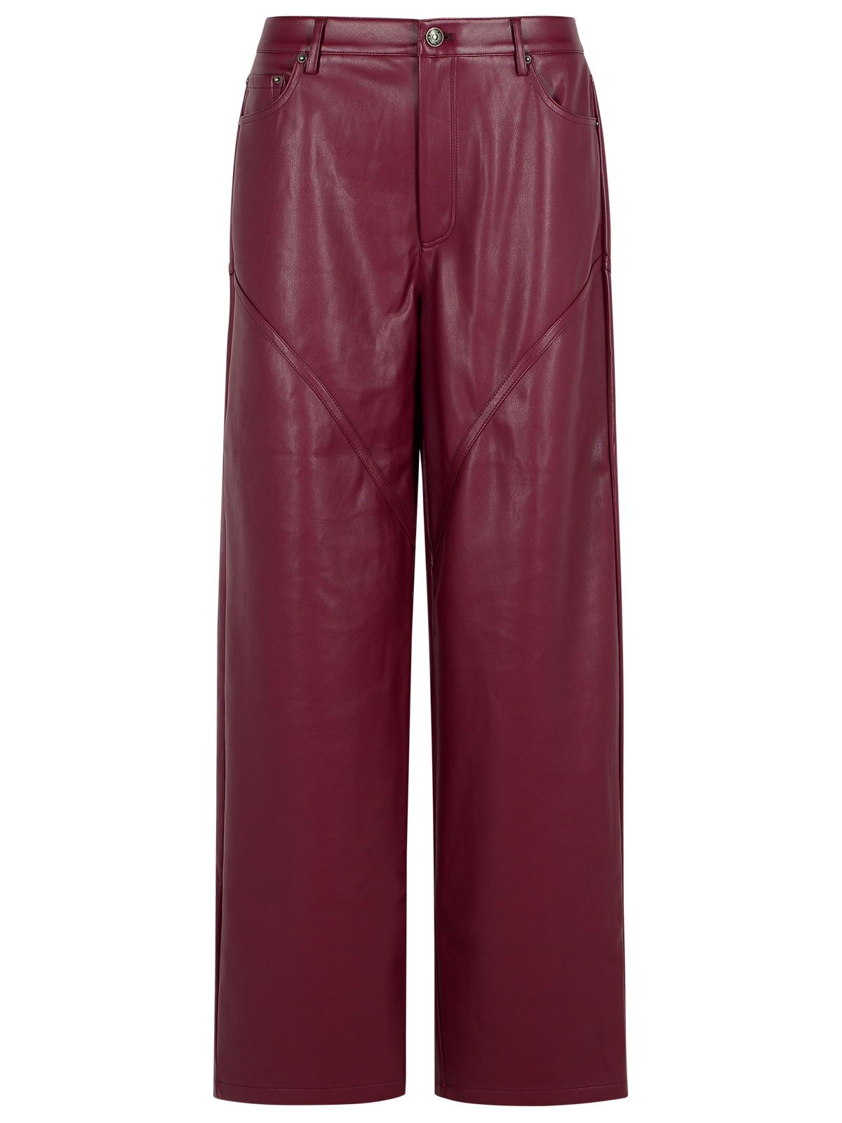Rotate Burgundy Polyester Pants Women