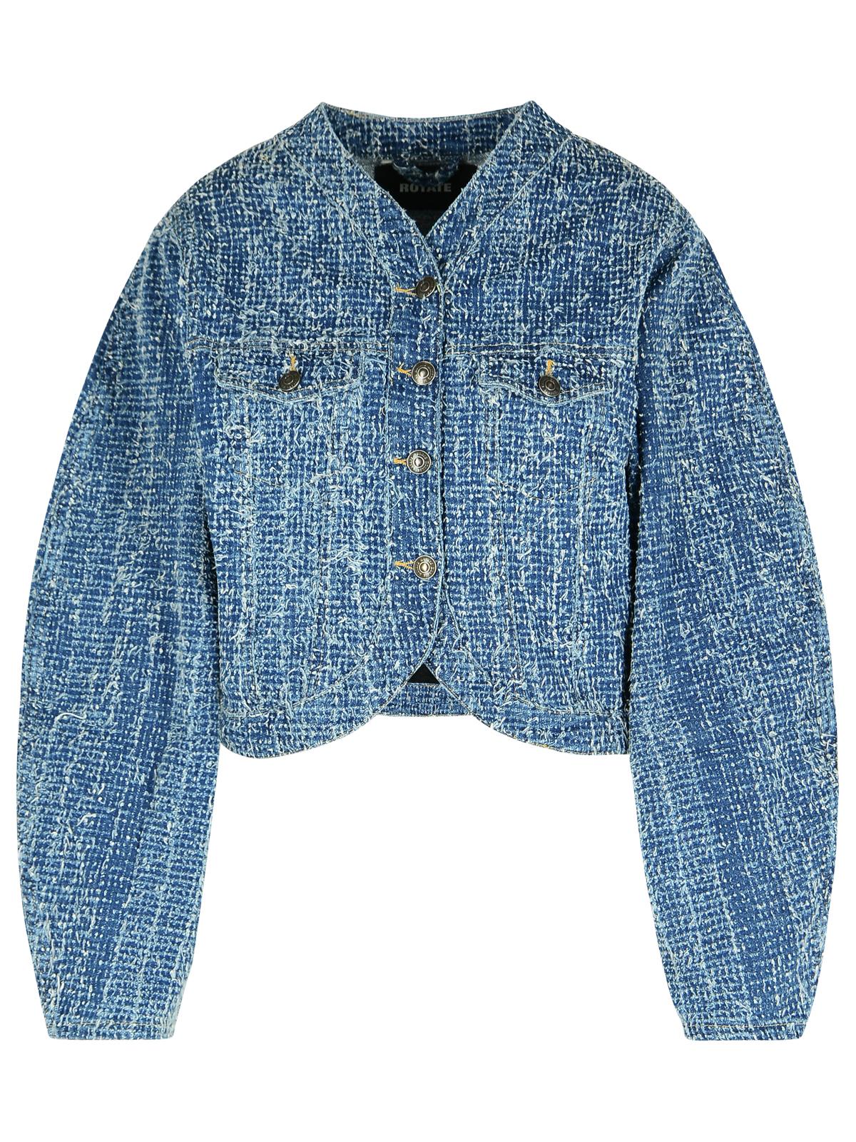 Rotate Blue Cotton Short Jacket Women