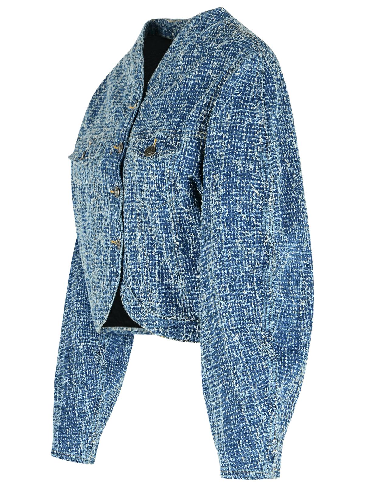 Rotate Blue Cotton Short Jacket Women
